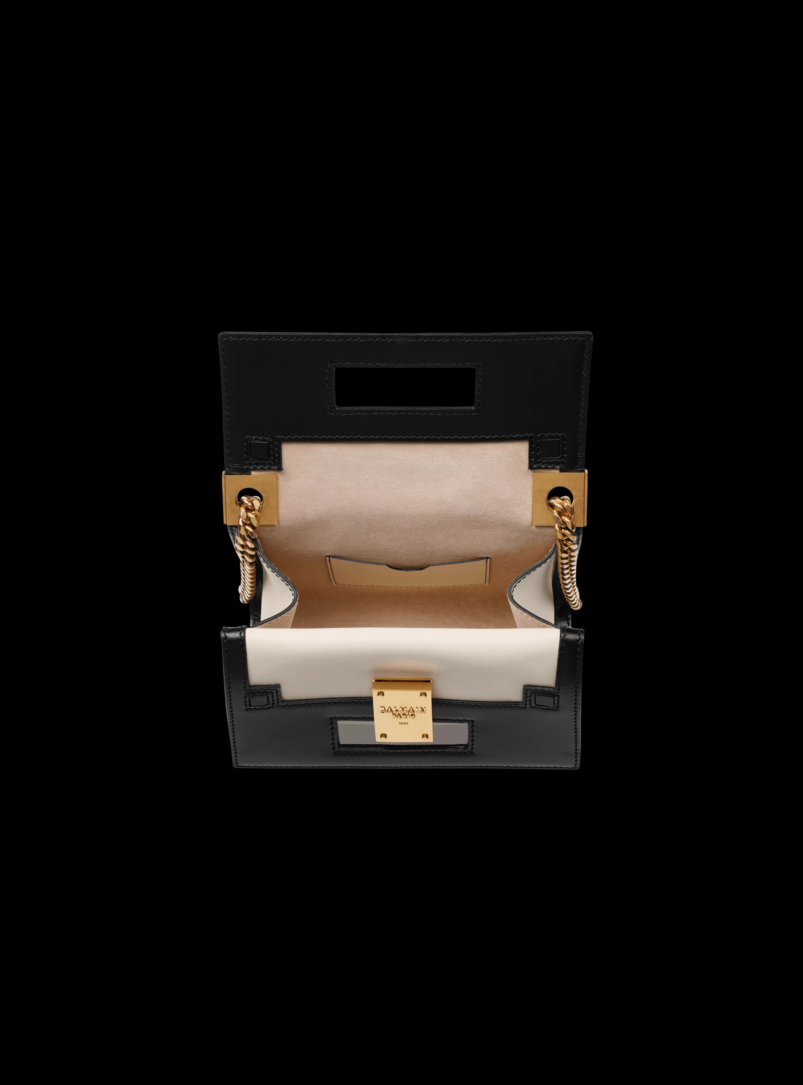 Balmain Borse A Tracolla | Borse 1945 Heritage-Small-sized Black And Leather 1945 Heritage Bag white