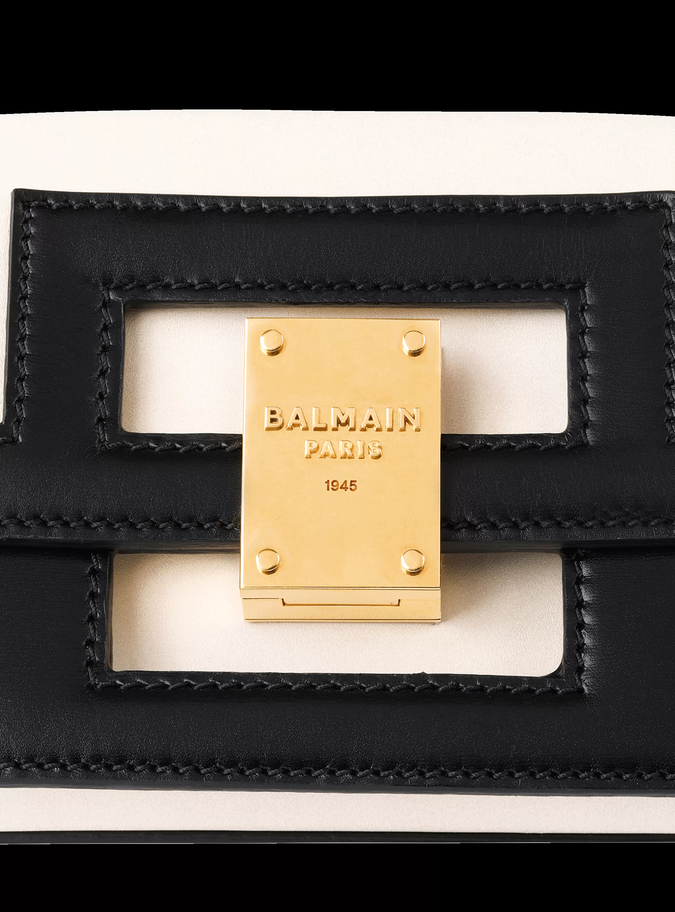 Balmain Borse A Tracolla | Borse 1945 Heritage-Small-sized Black And Leather 1945 Heritage Bag white