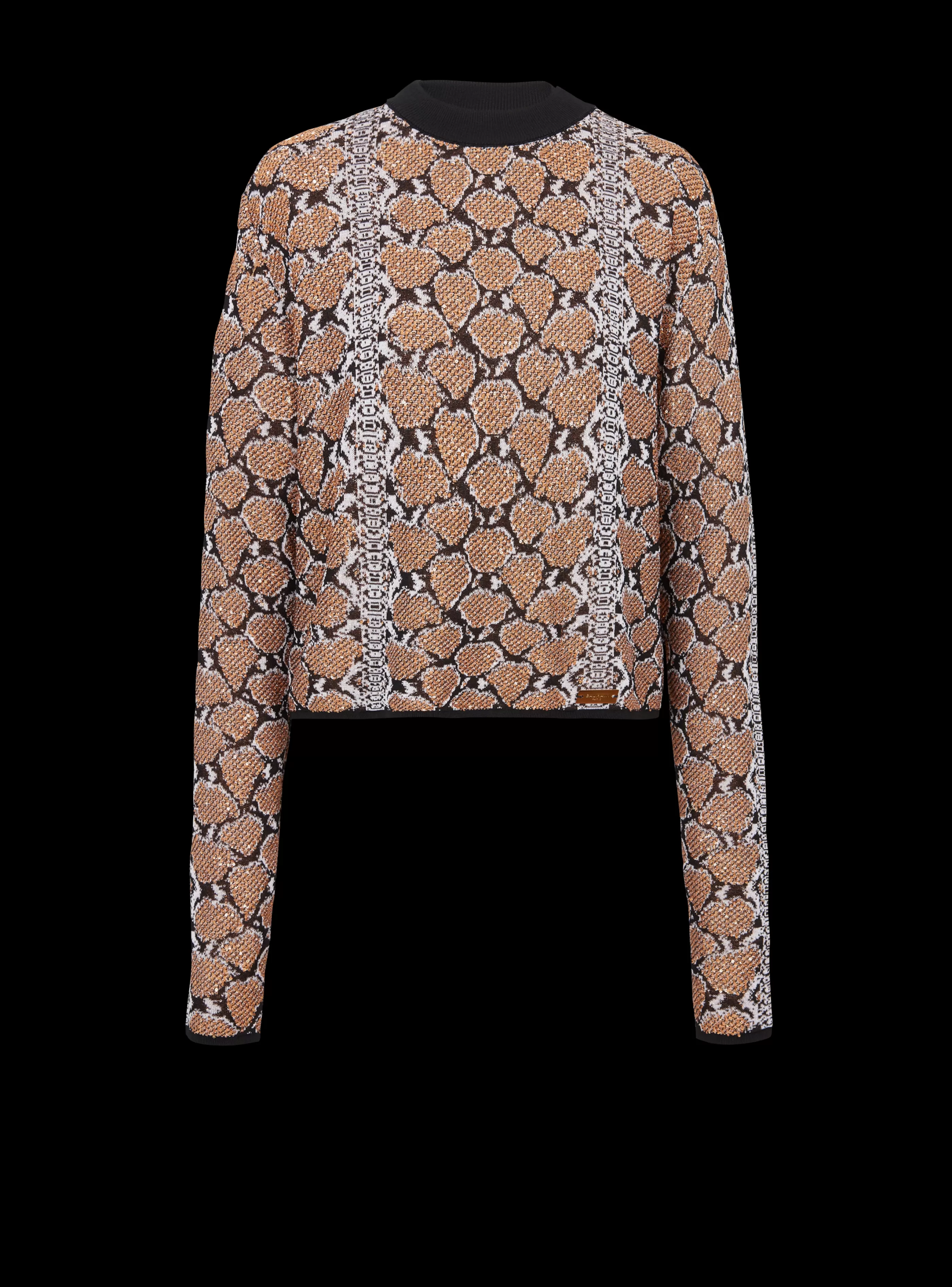 Balmain Maglieria-Snakeskin Knit Jumper brown