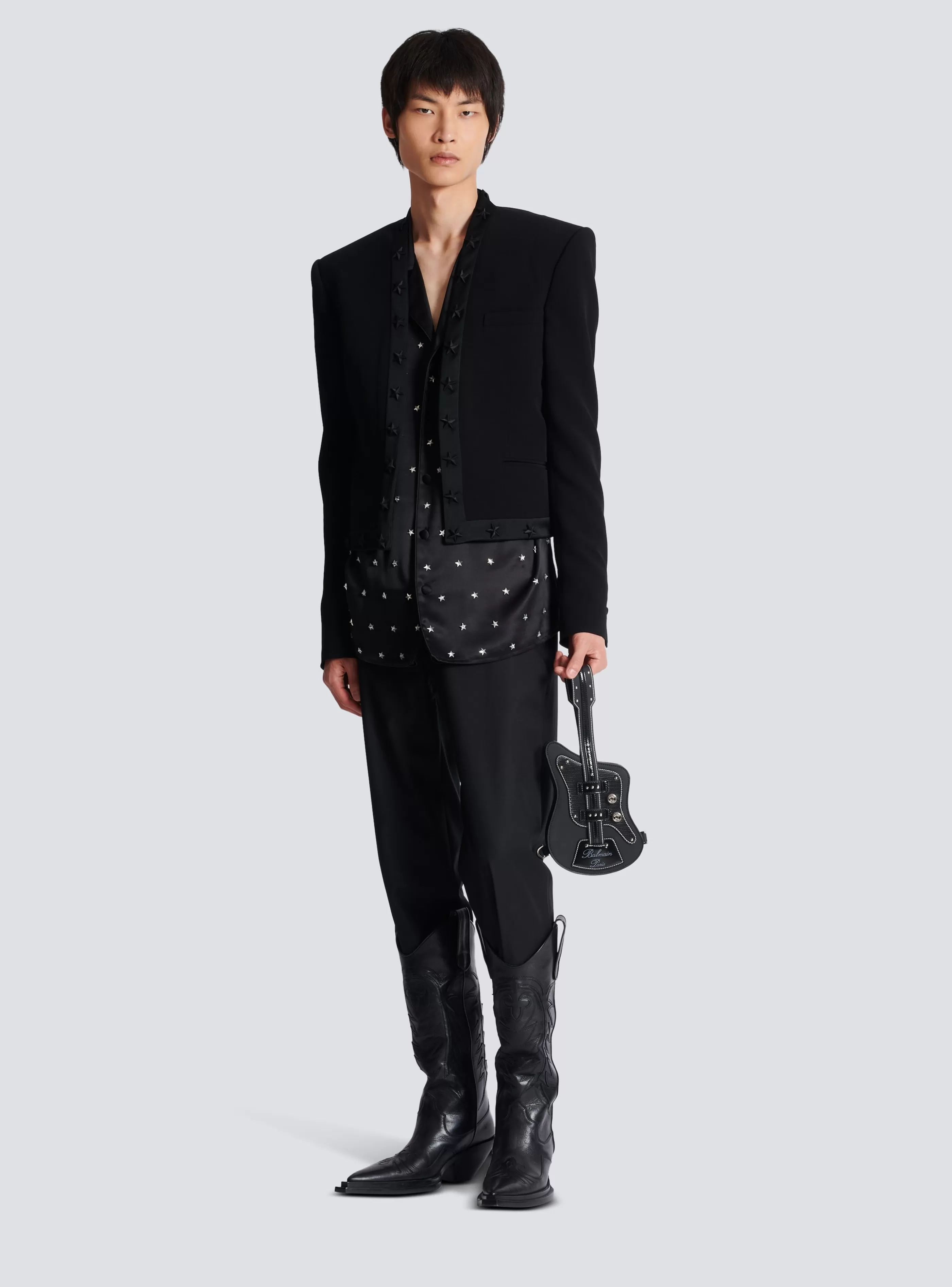 Balmain Giacche E Blazers-Stars Embroidered Jacket black