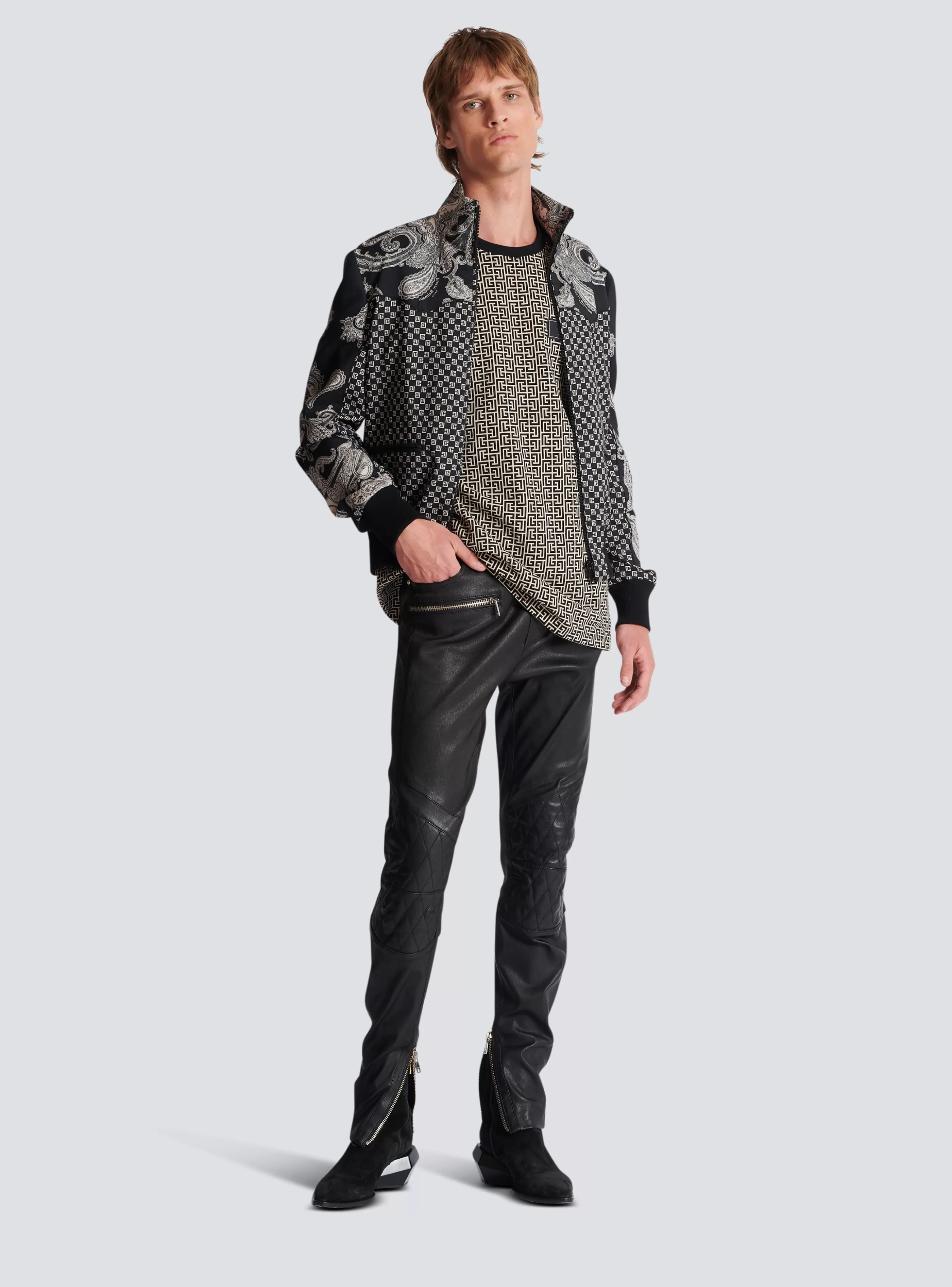 Balmain Pantaloni E Pantaloncini-Stretch Leather Trousers black