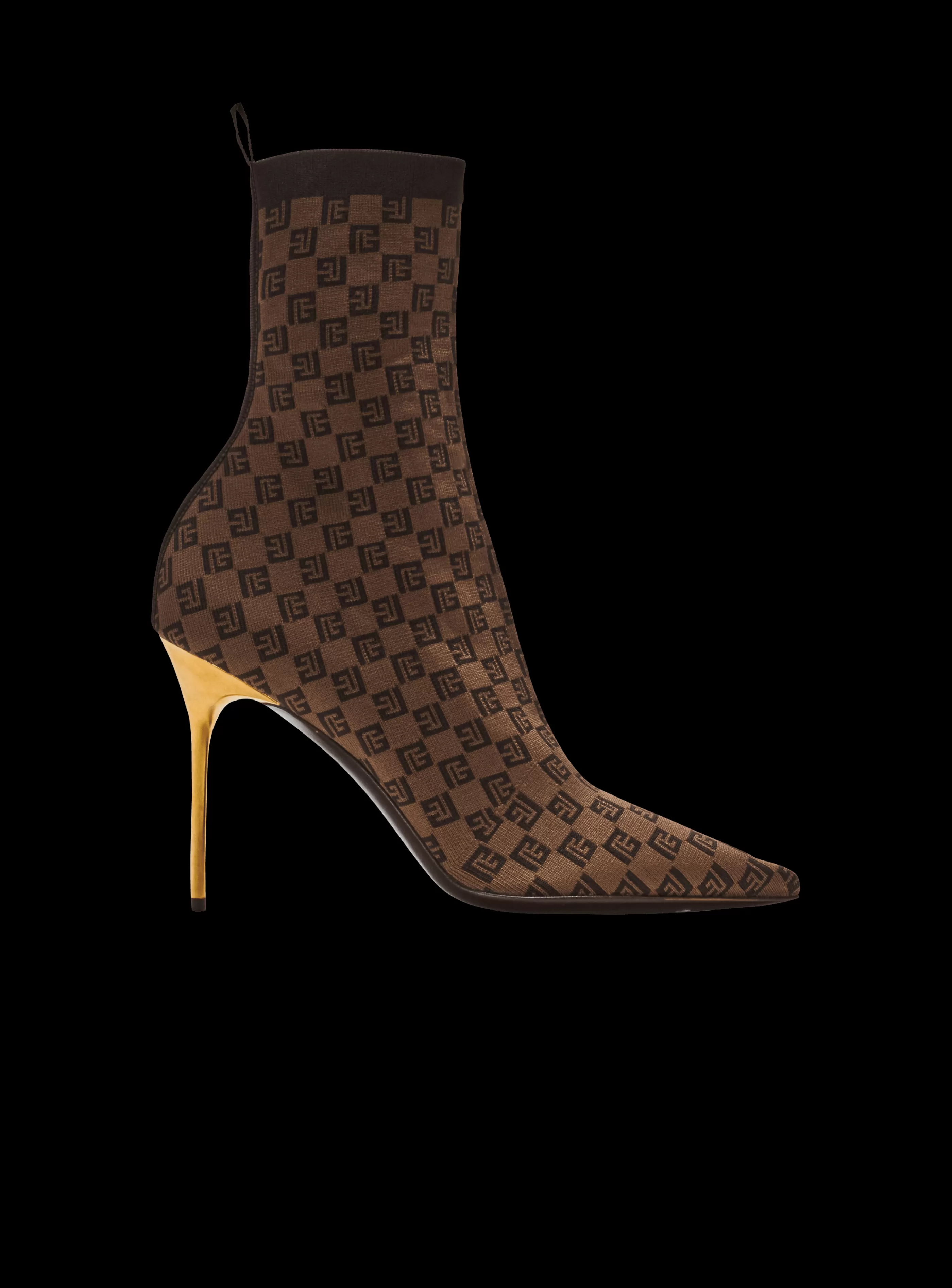 Balmain Stivali-Stretch Skye Knit Ankle Boots brown
