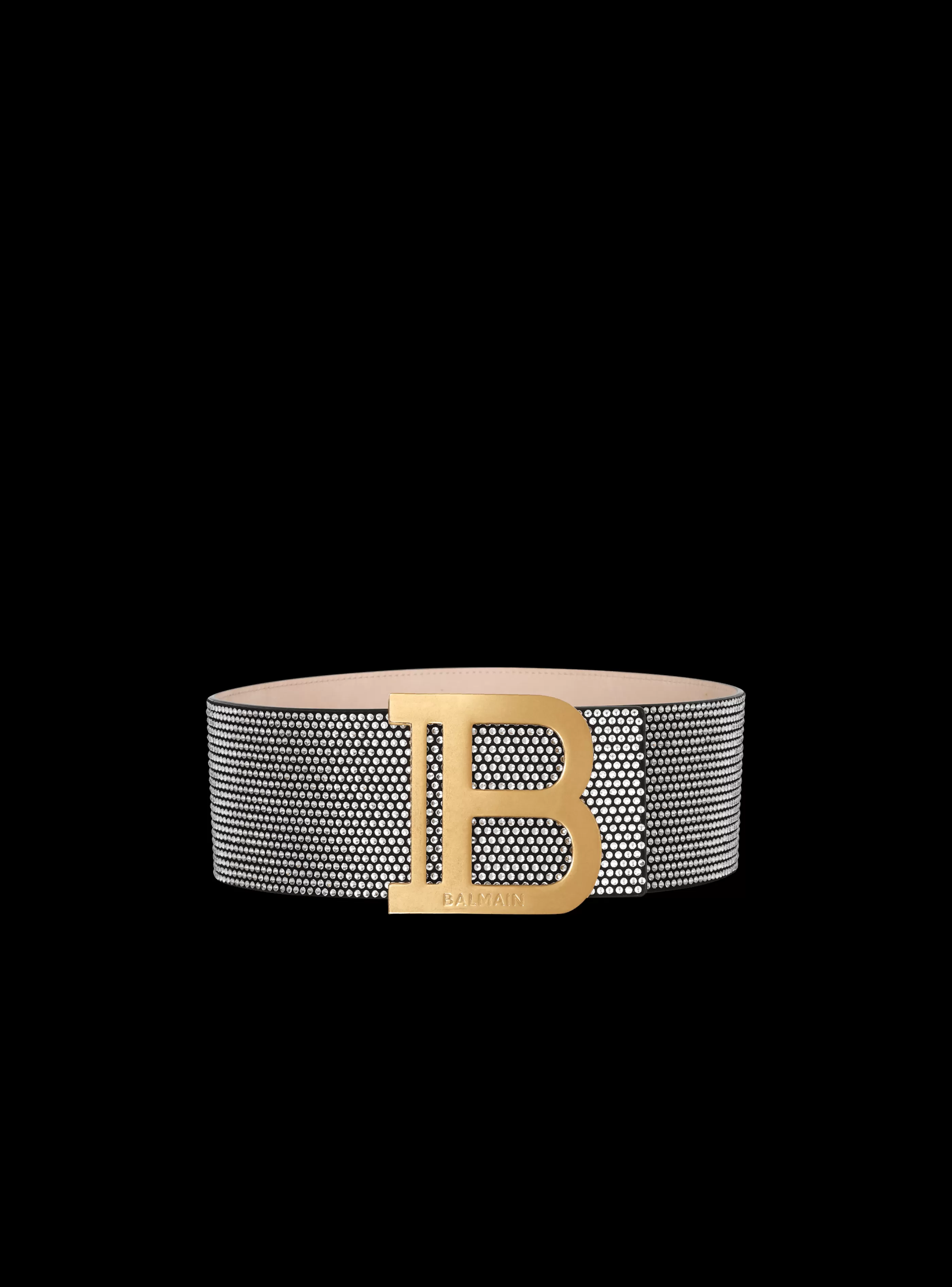 Balmain Cinture-Suede And Crystal B-Belt silver