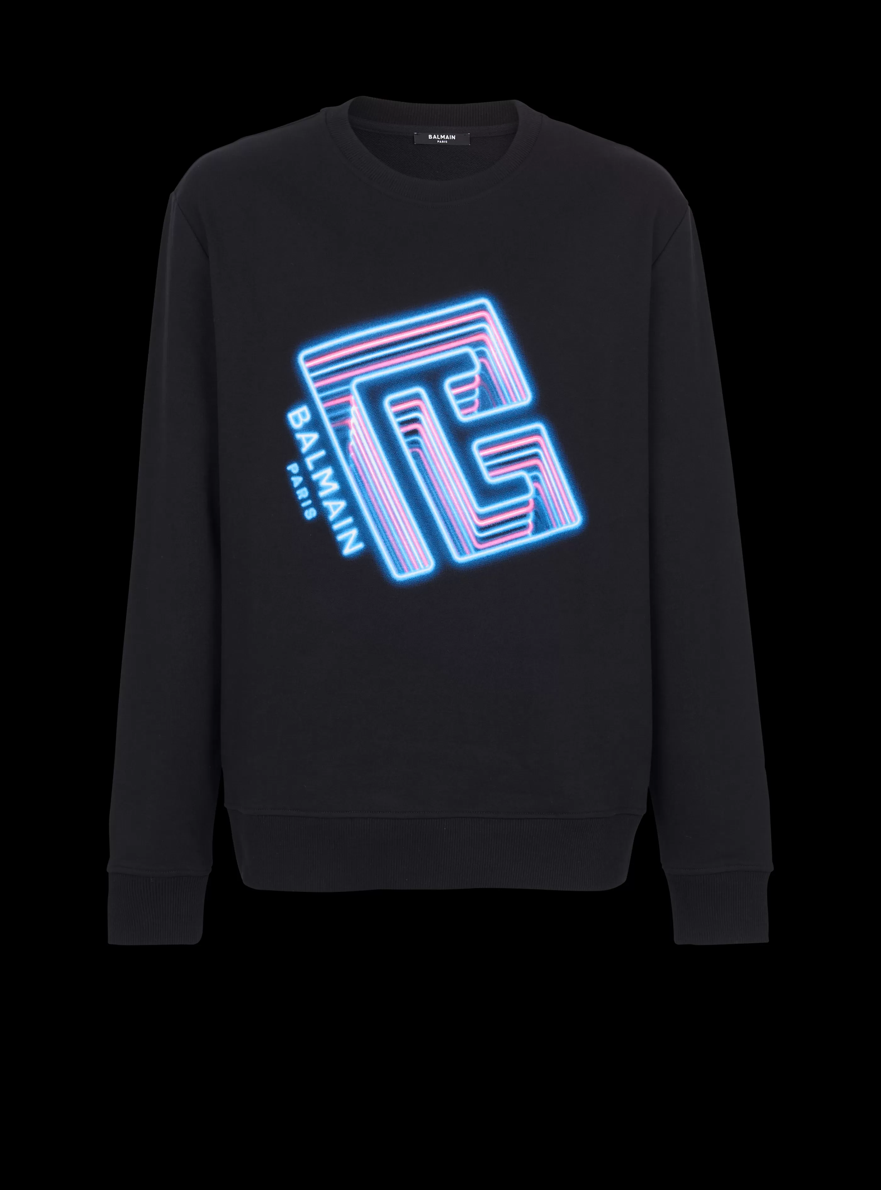 Balmain Abbigliamento Sportivo | Felpe-Sweatshirt With Neon Logo Print black