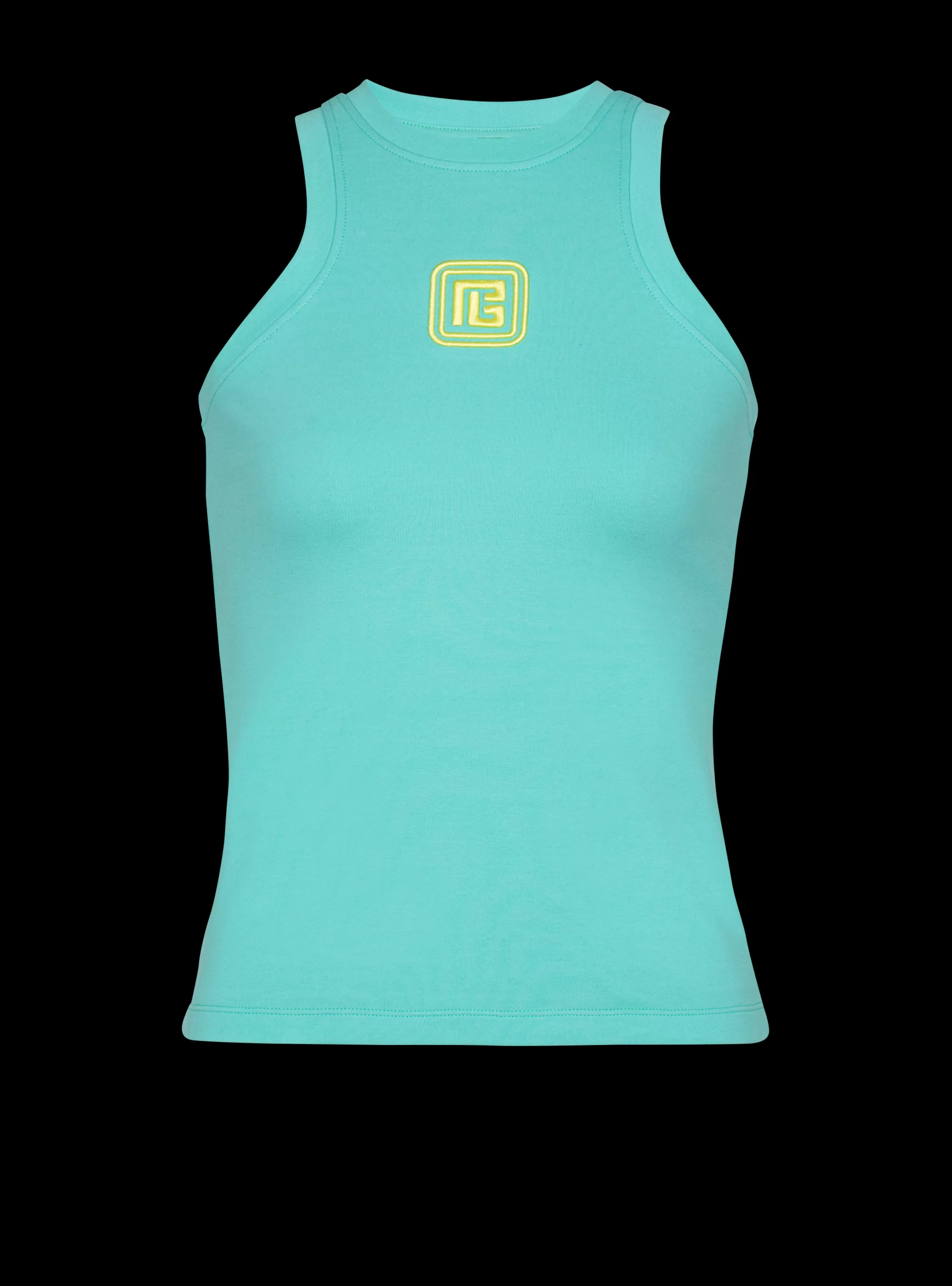 Balmain T-Shirt-Tank Top With Retro PB Embroidery blue