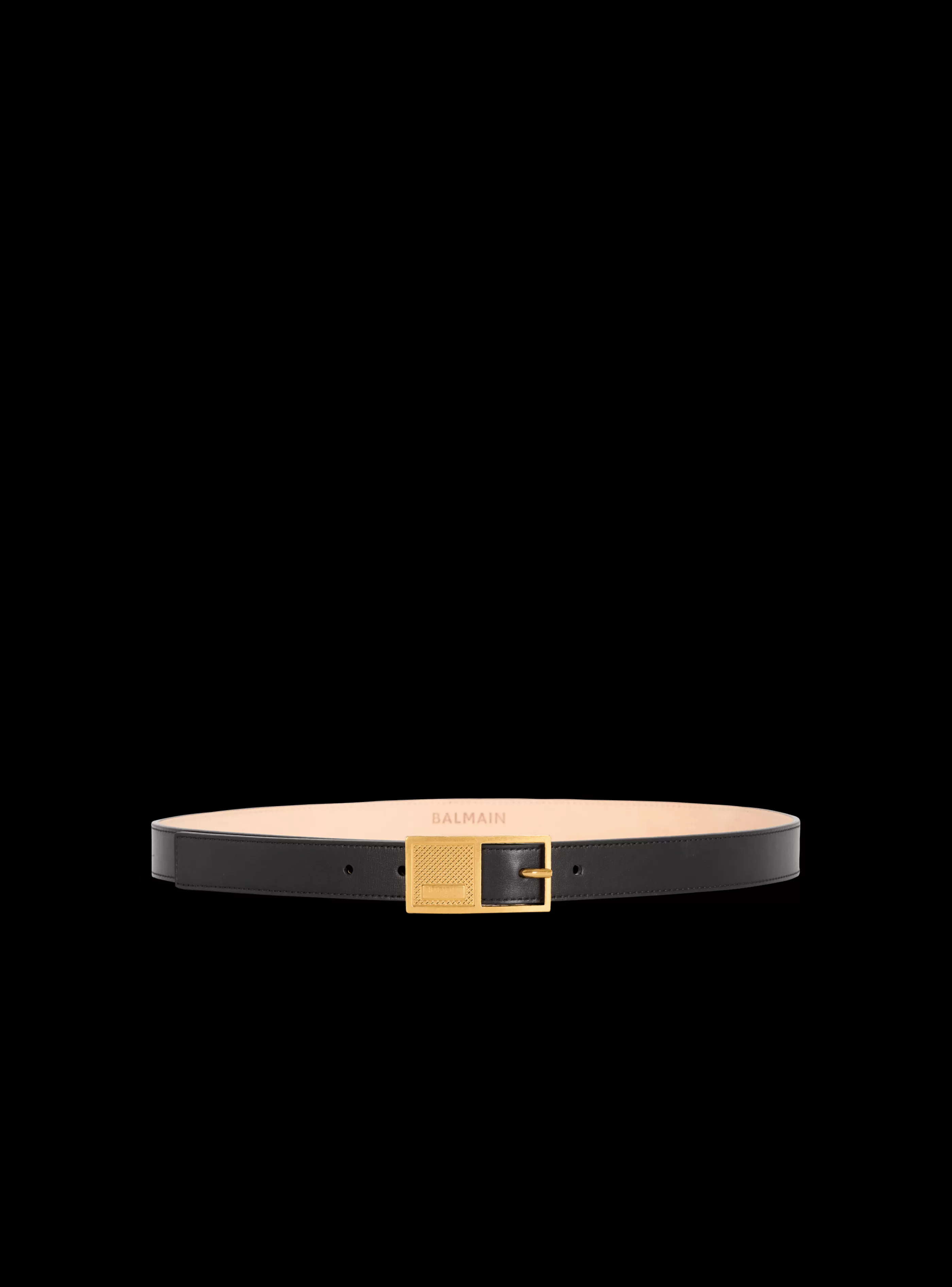 Balmain Cinture-Thin Signature Calfskin Belt black