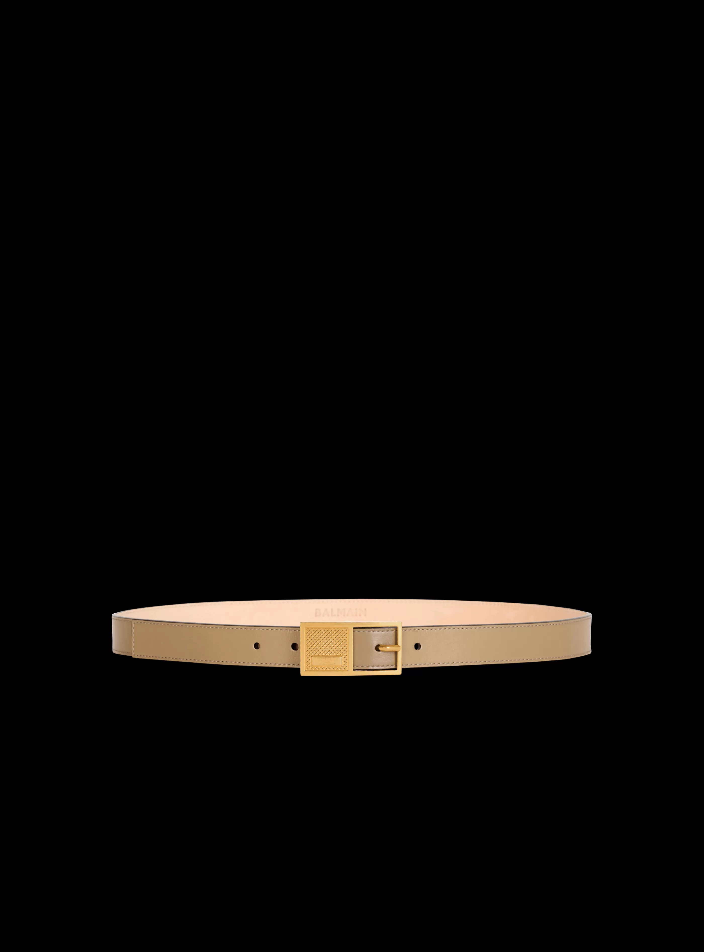 Balmain Cinture-Thin Signature Calfskin Belt brown