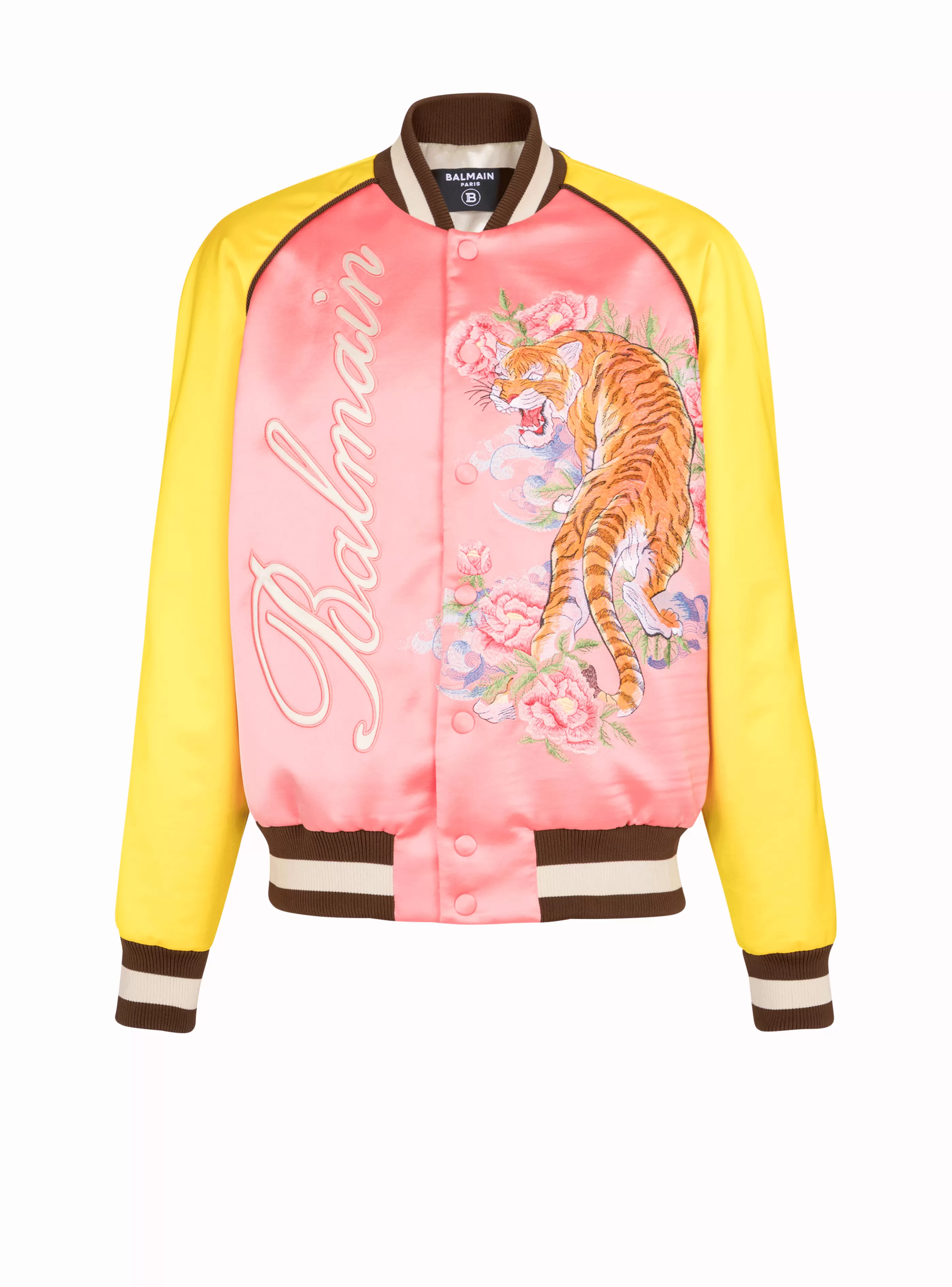 Balmain Capispalla-Tiger Embroidered Bomber multicolor