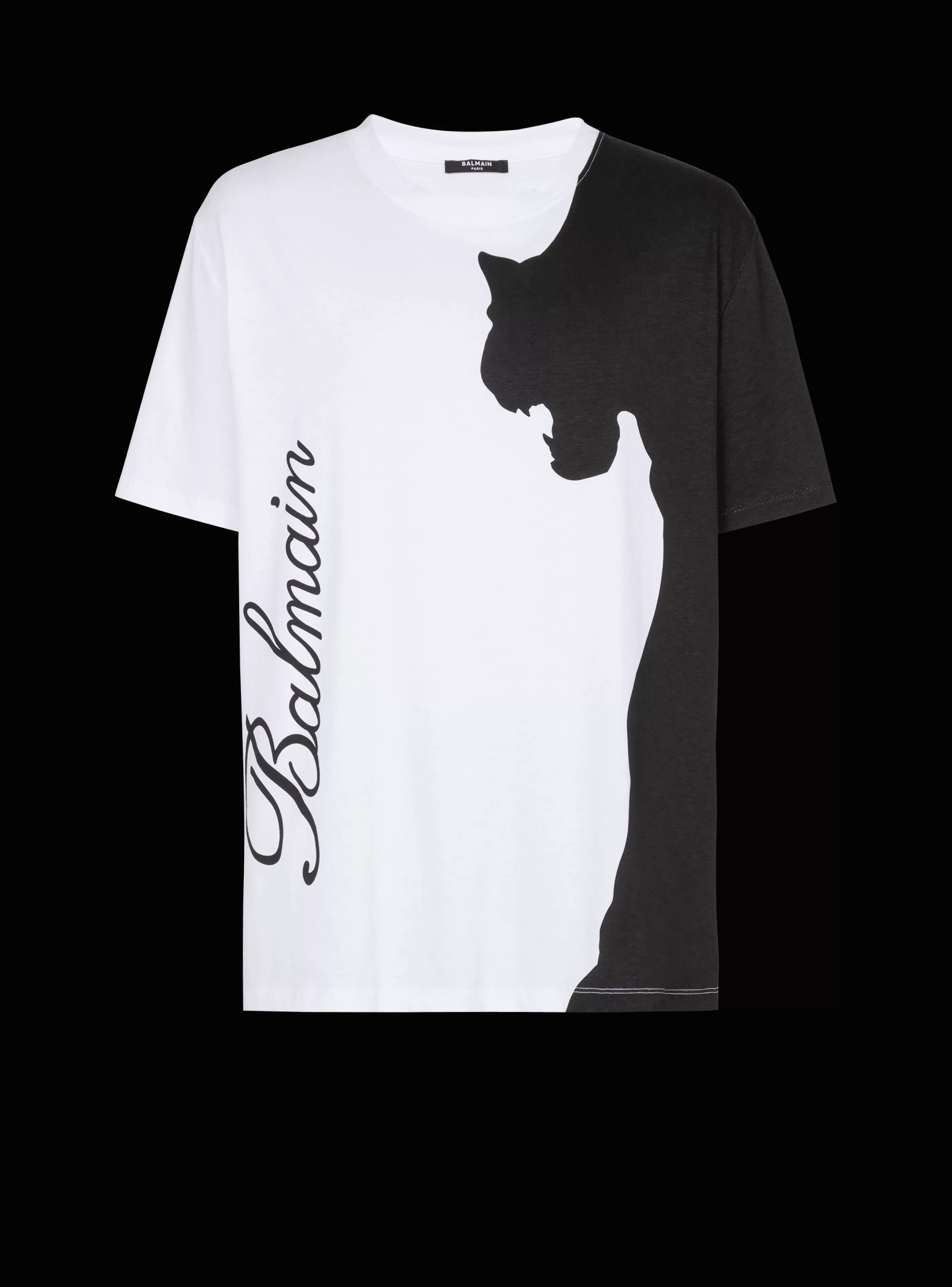 Balmain T-Shirts-Tiger Print Short-sleeved T-shirt white