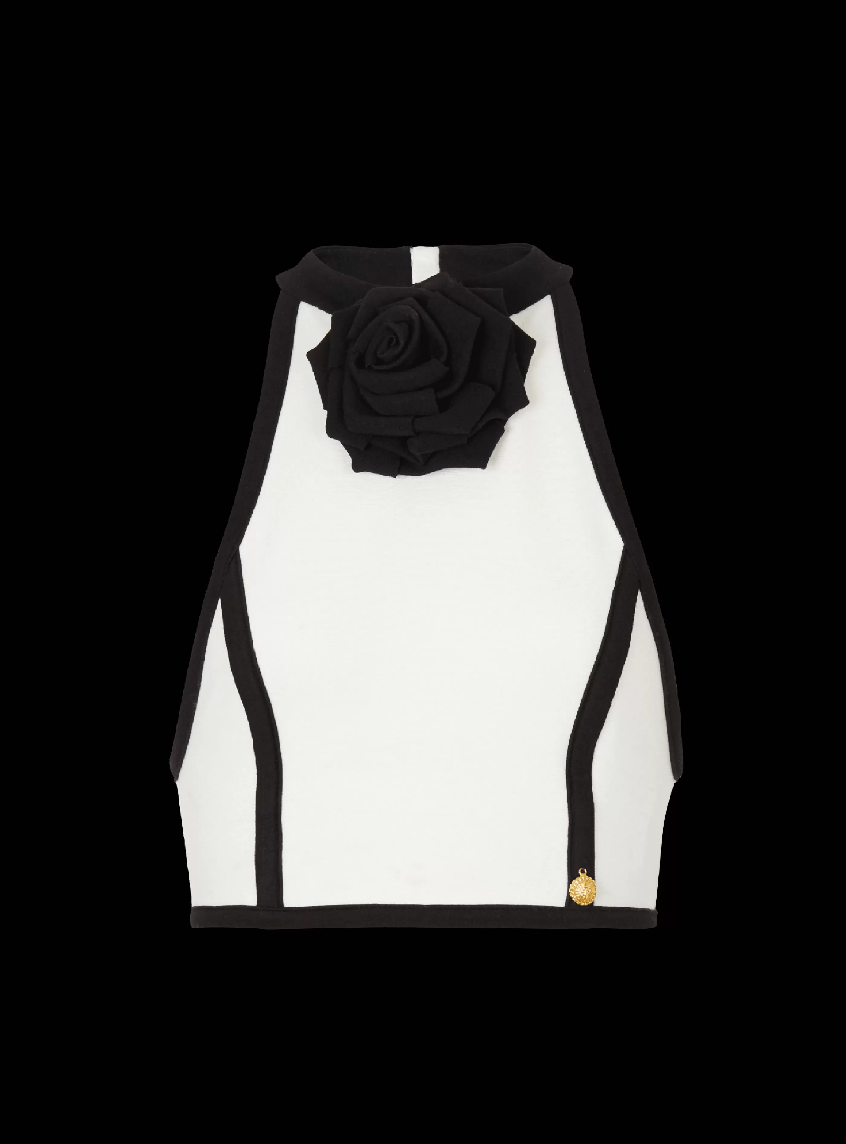 Balmain Top E Camicie-Top With Rose Detail white