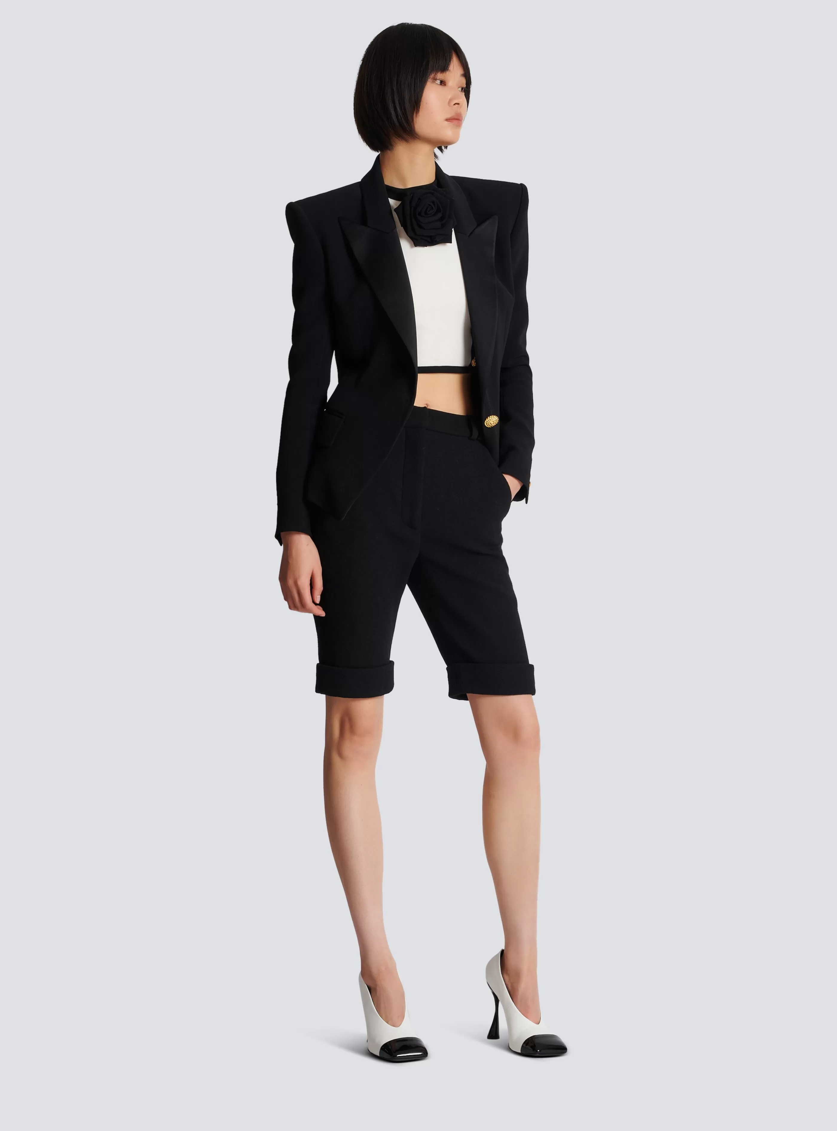 Balmain Top E Camicie-Top With Rose Detail white