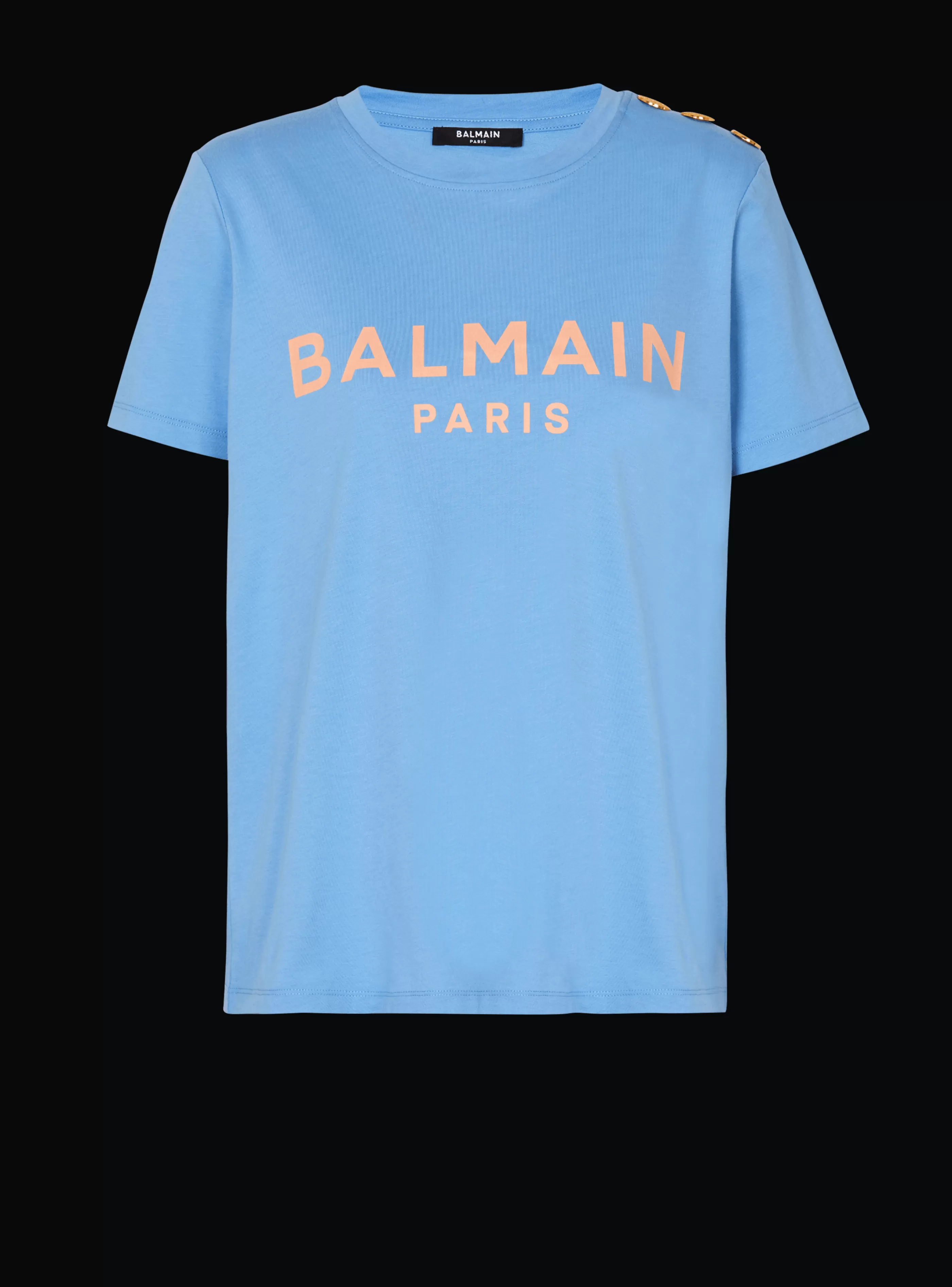 Balmain T-Shirt-T-shirt With Paris Print blue