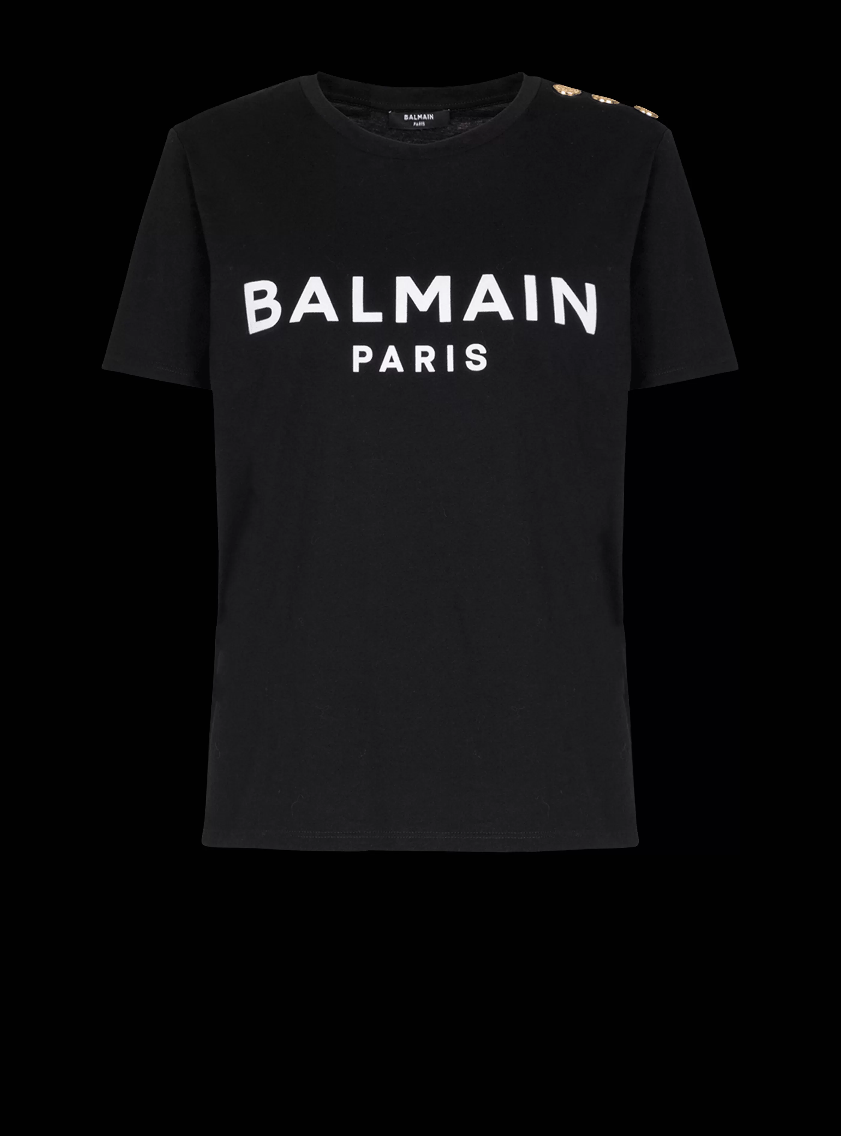 Balmain T-Shirt-T-shirt With Paris Print black