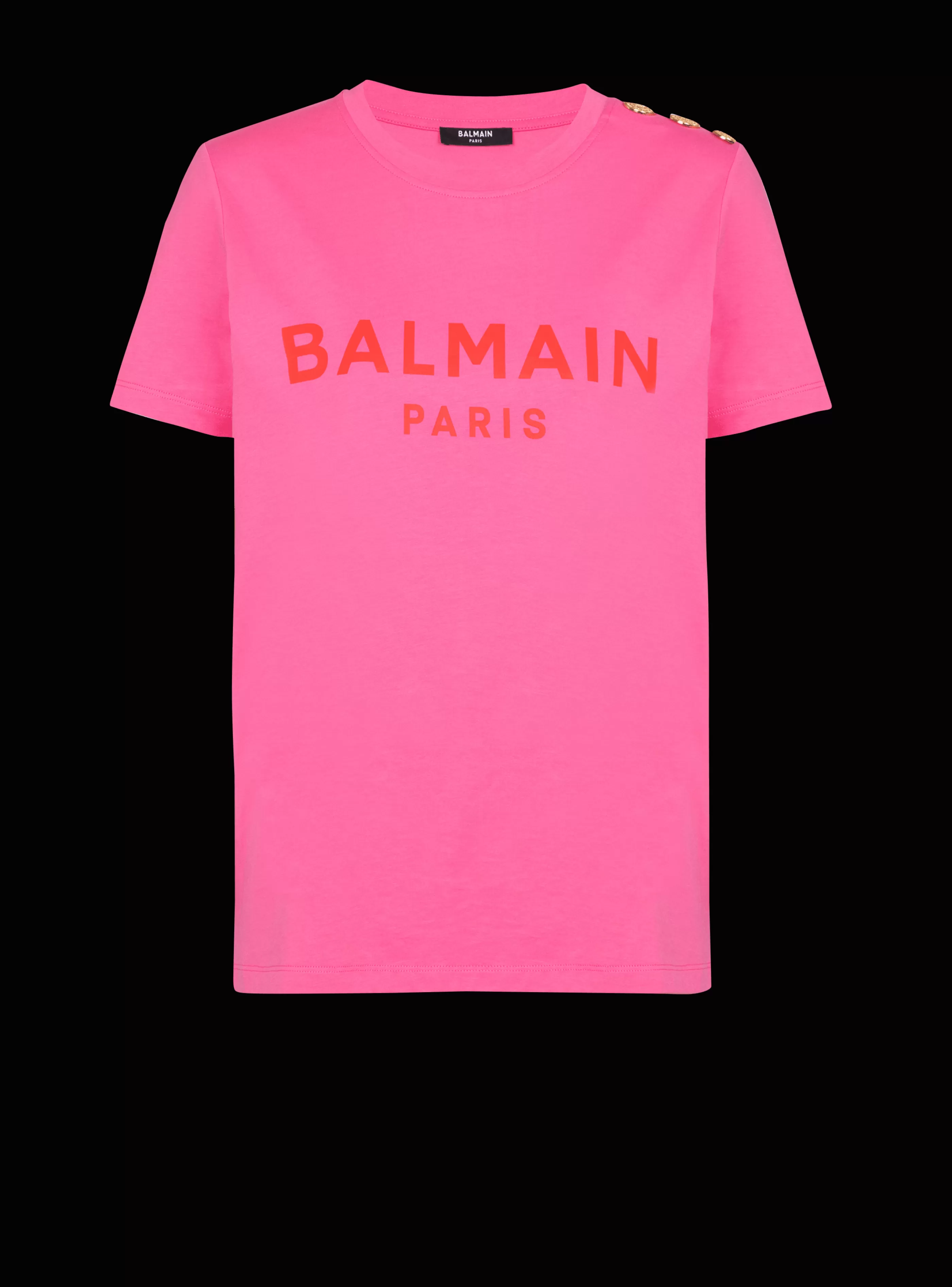 Balmain T-Shirt-T-shirt With Paris Print pink