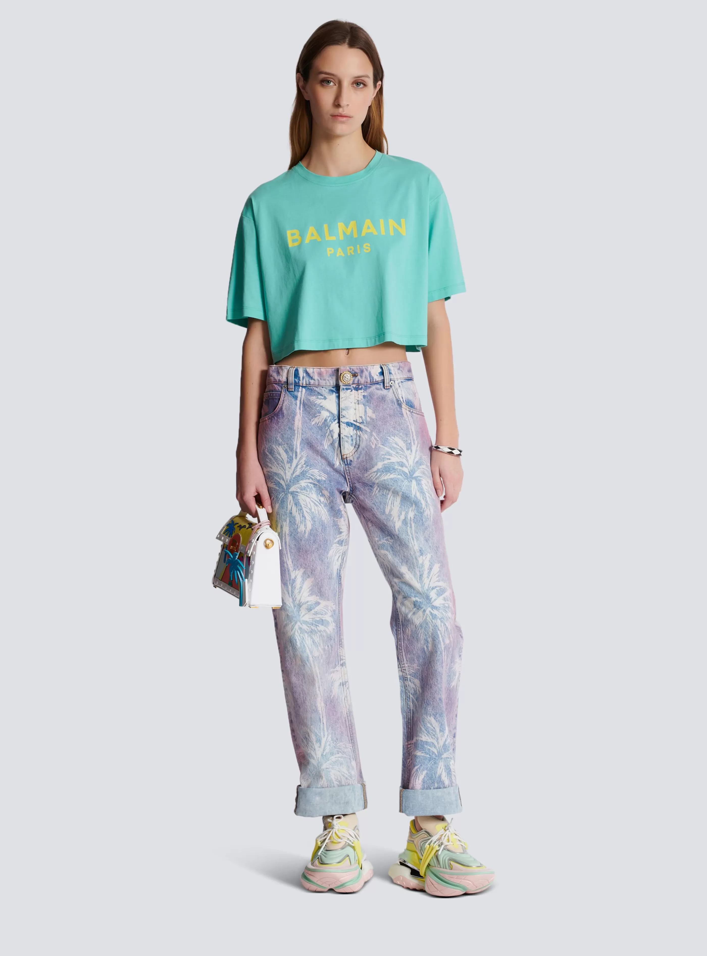 Balmain T-Shirt-T-shirt With Paris Print blue