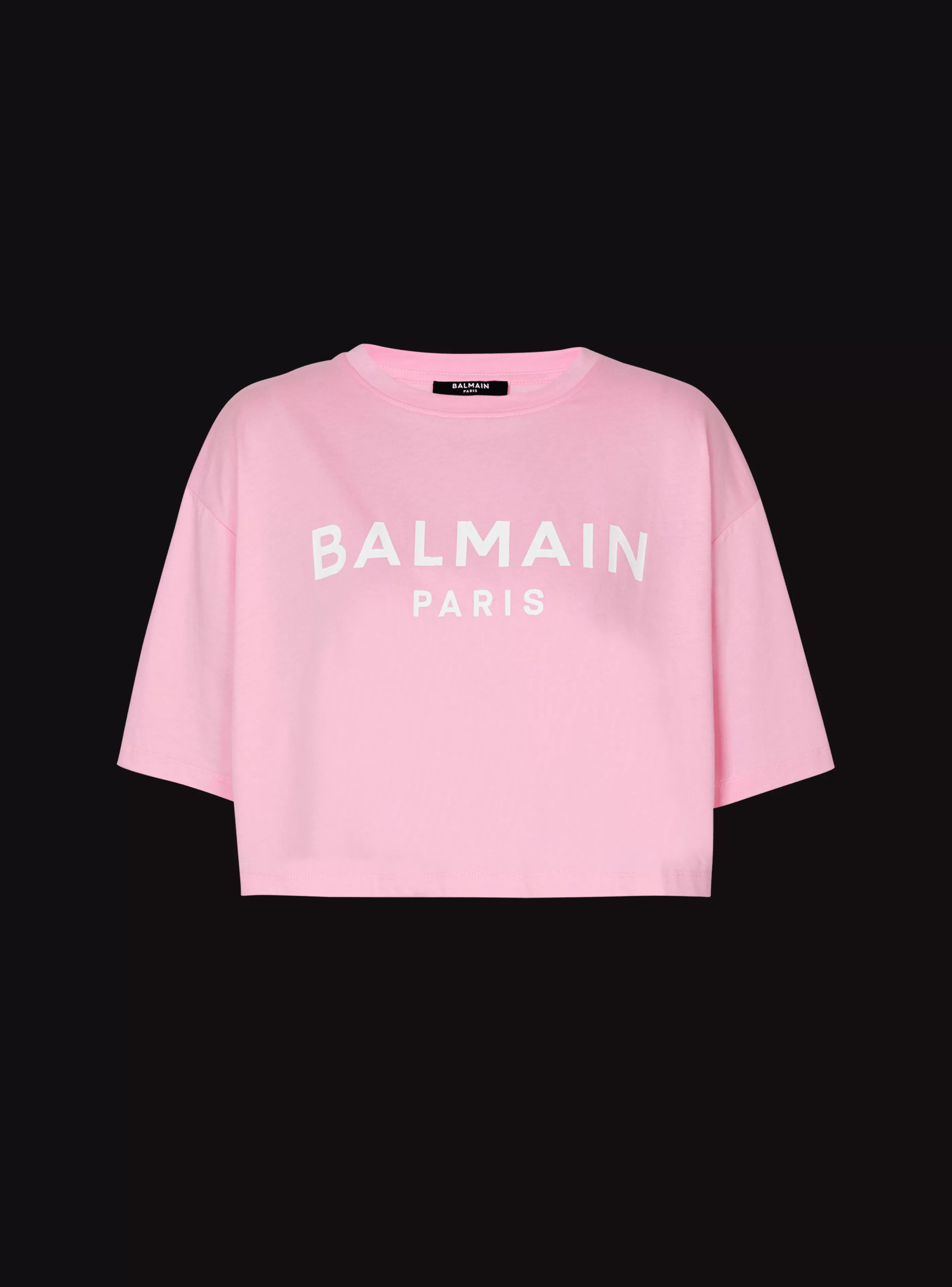 Balmain T-Shirt-T-shirt With Paris Print pink