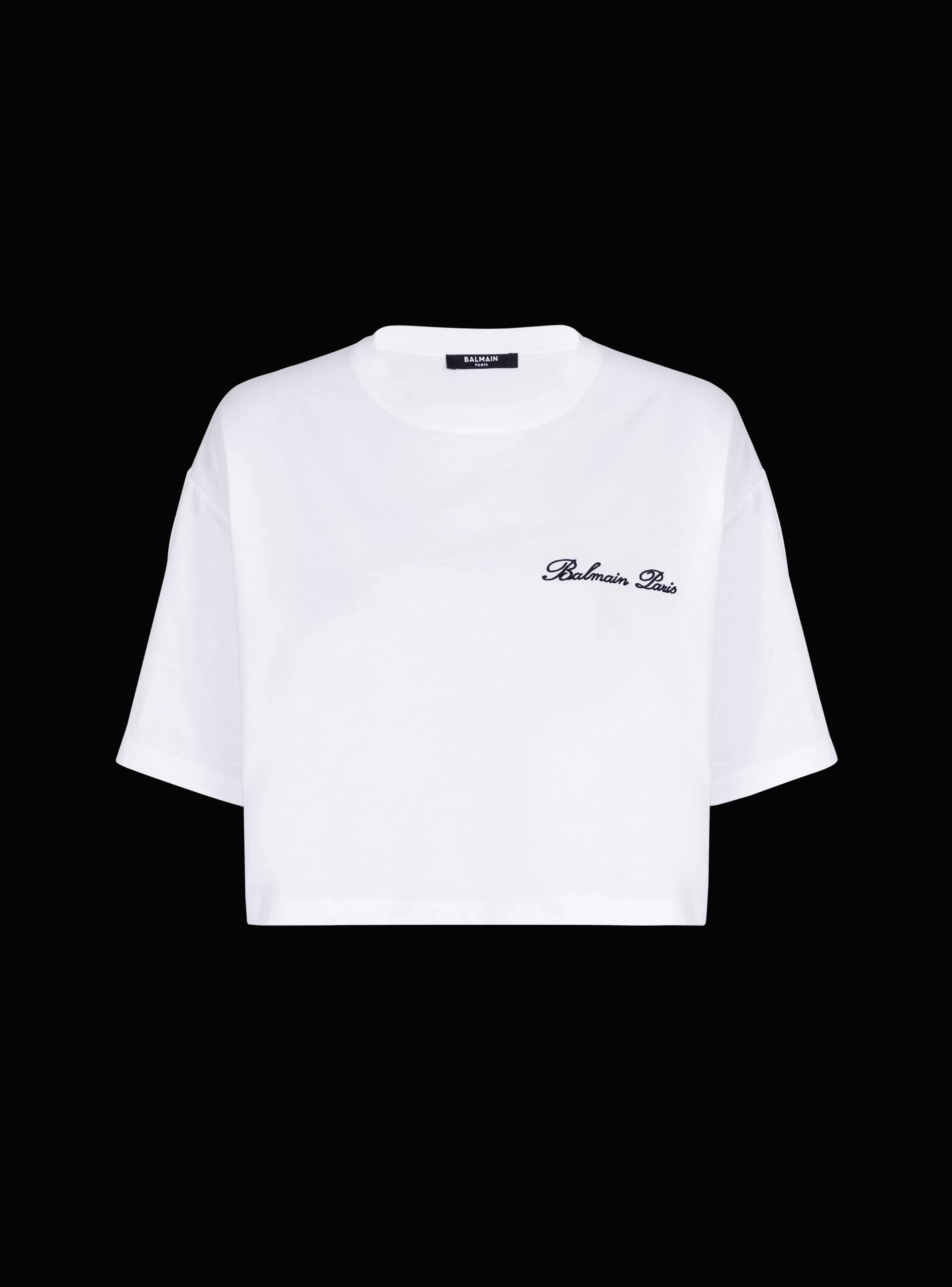 Balmain T-Shirt-T-shirt With Signature Embroidery white