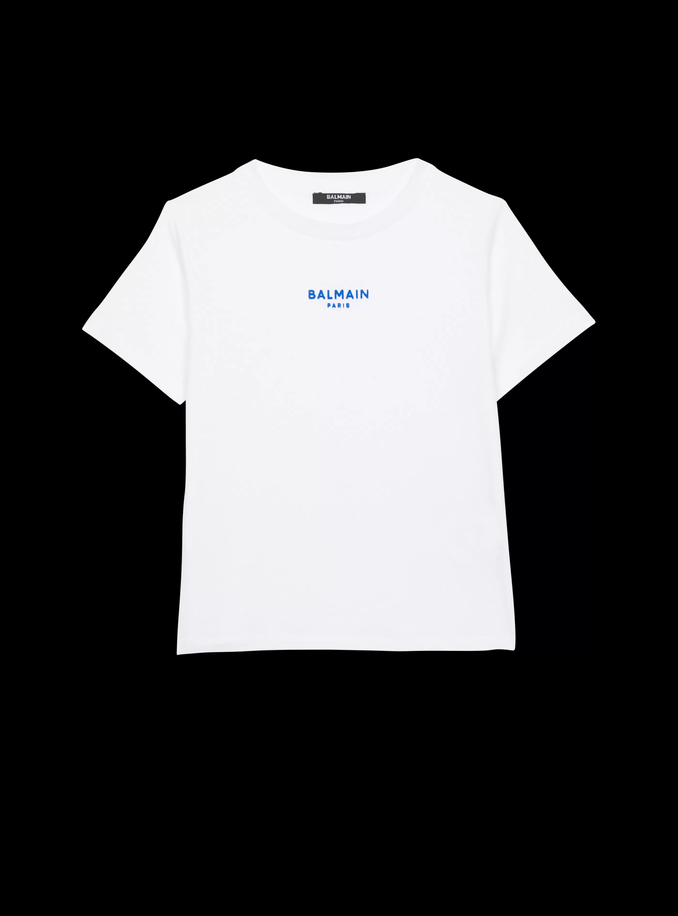 Balmain Bambino (4-10 Anni) | Bambina (4-10 Anni)-T-shirt With Flocked Paris Logo white