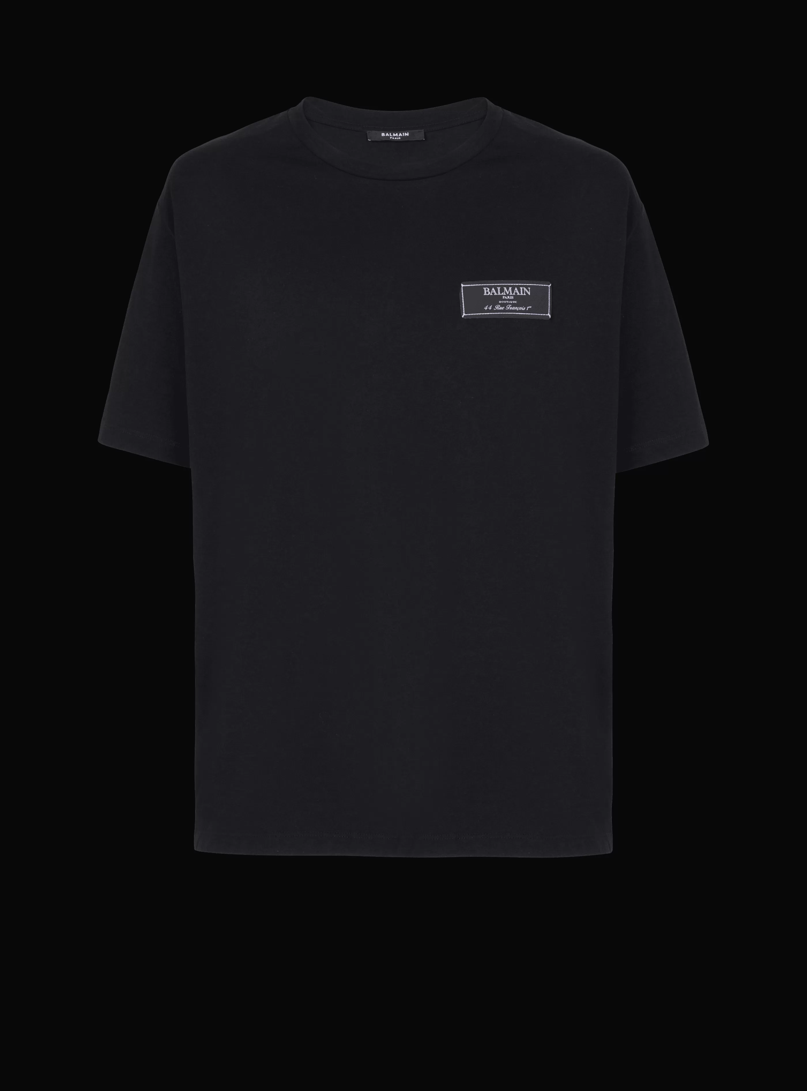 Balmain Abbigliamento Sportivo | T-Shirts-T-shirt With Pierre Label black