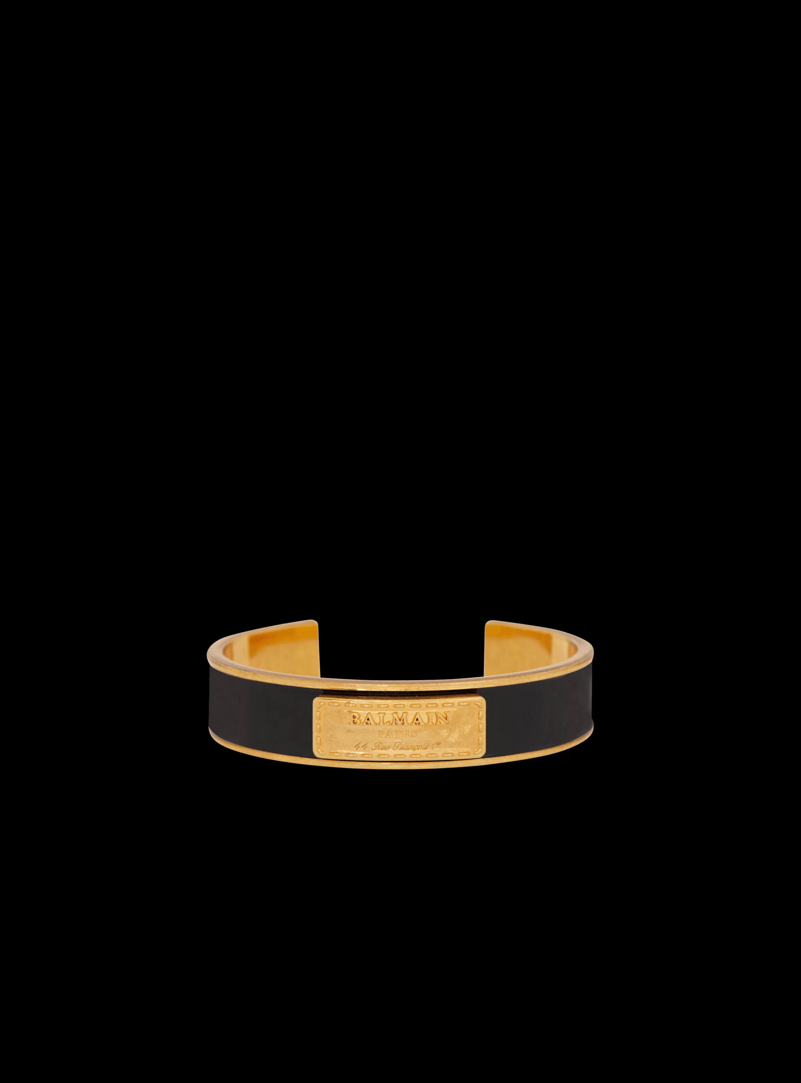 Balmain Gioielli Moda-Tubular Signature Bracelet In Brass And Enamel black