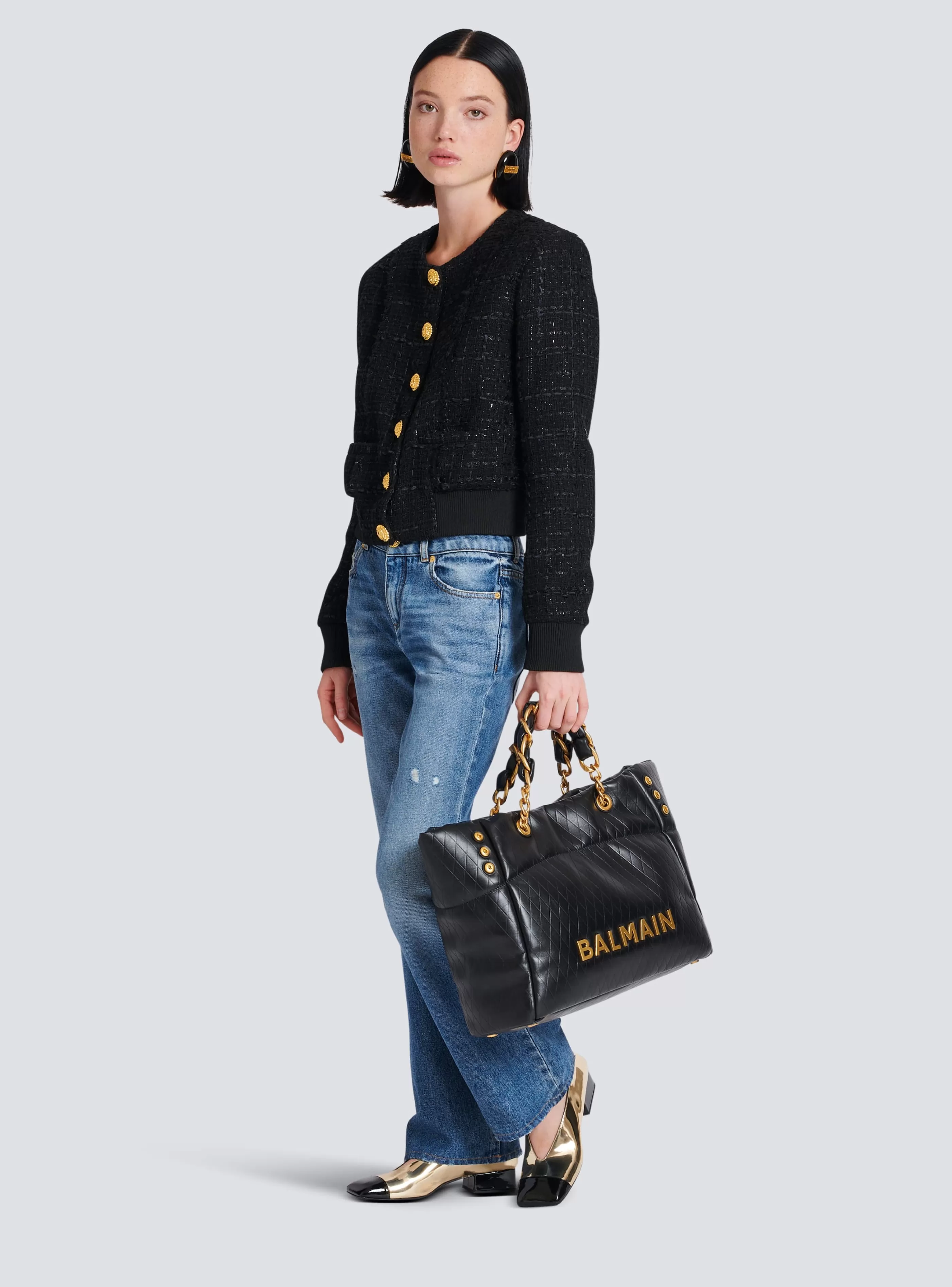 Balmain Capispalla-Tweed Jacket black