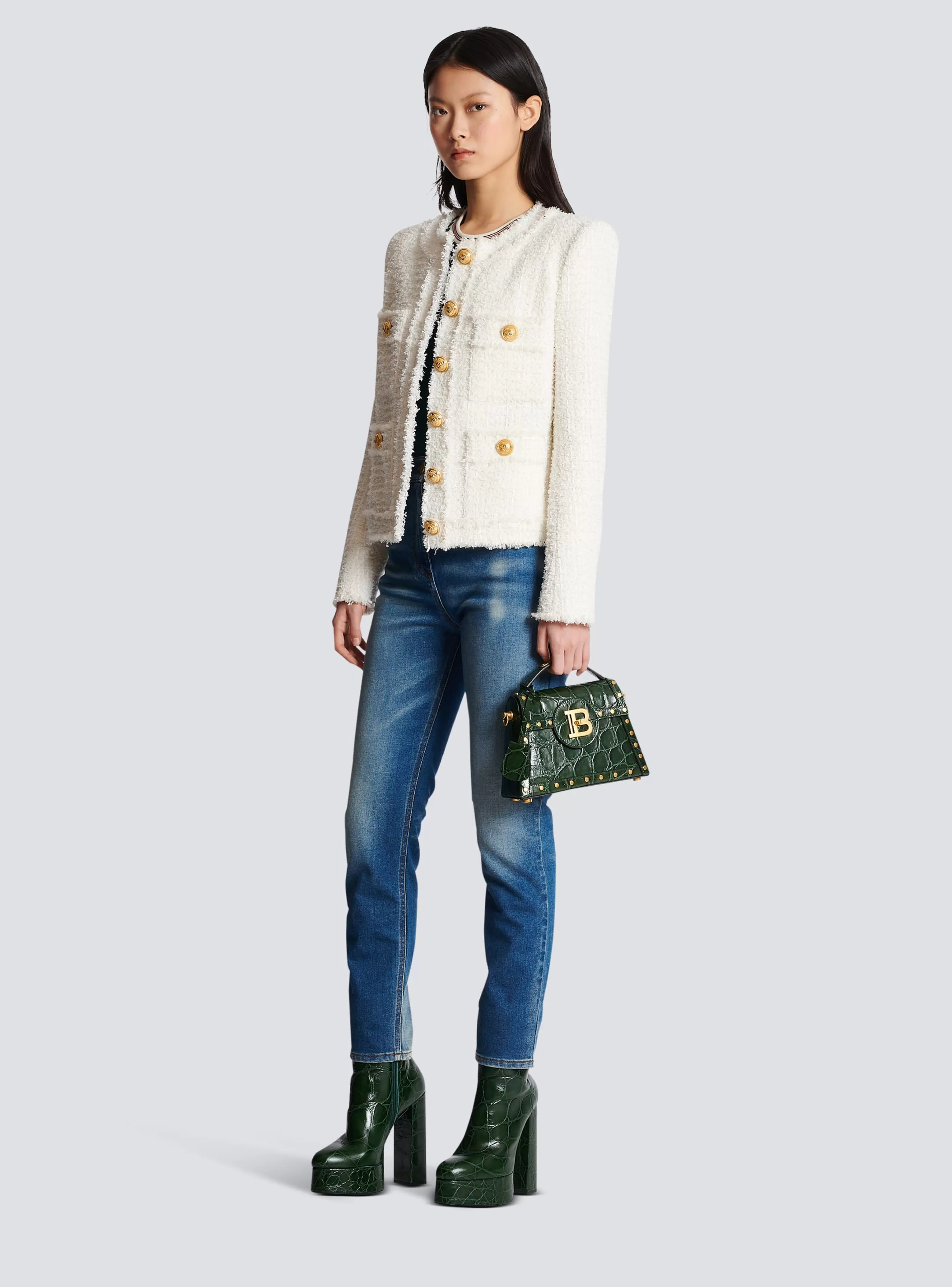 Balmain Giacche E Blazer-Tweed Jacket white