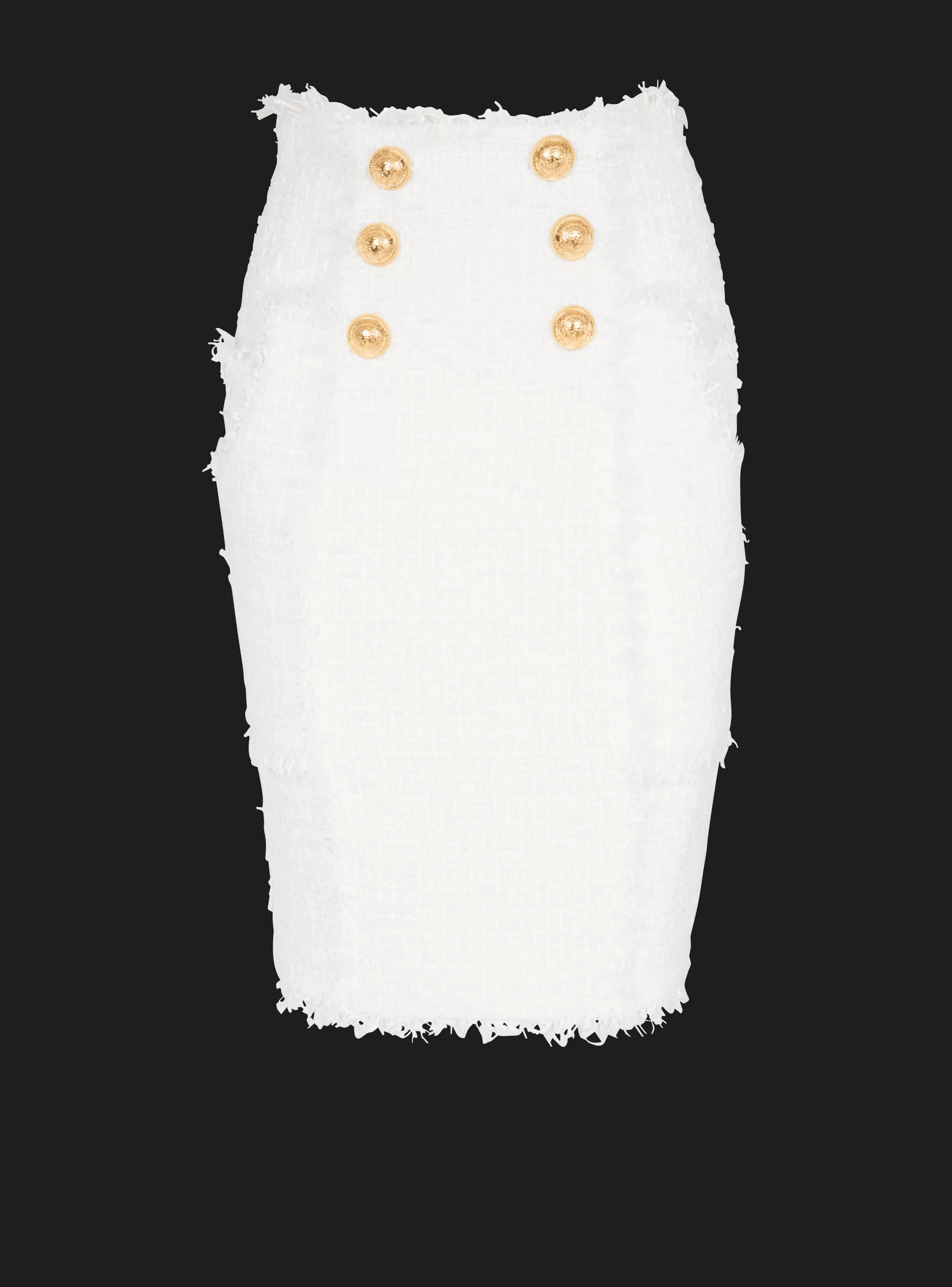 Balmain Gonne-Tweed Pencil Skirt white