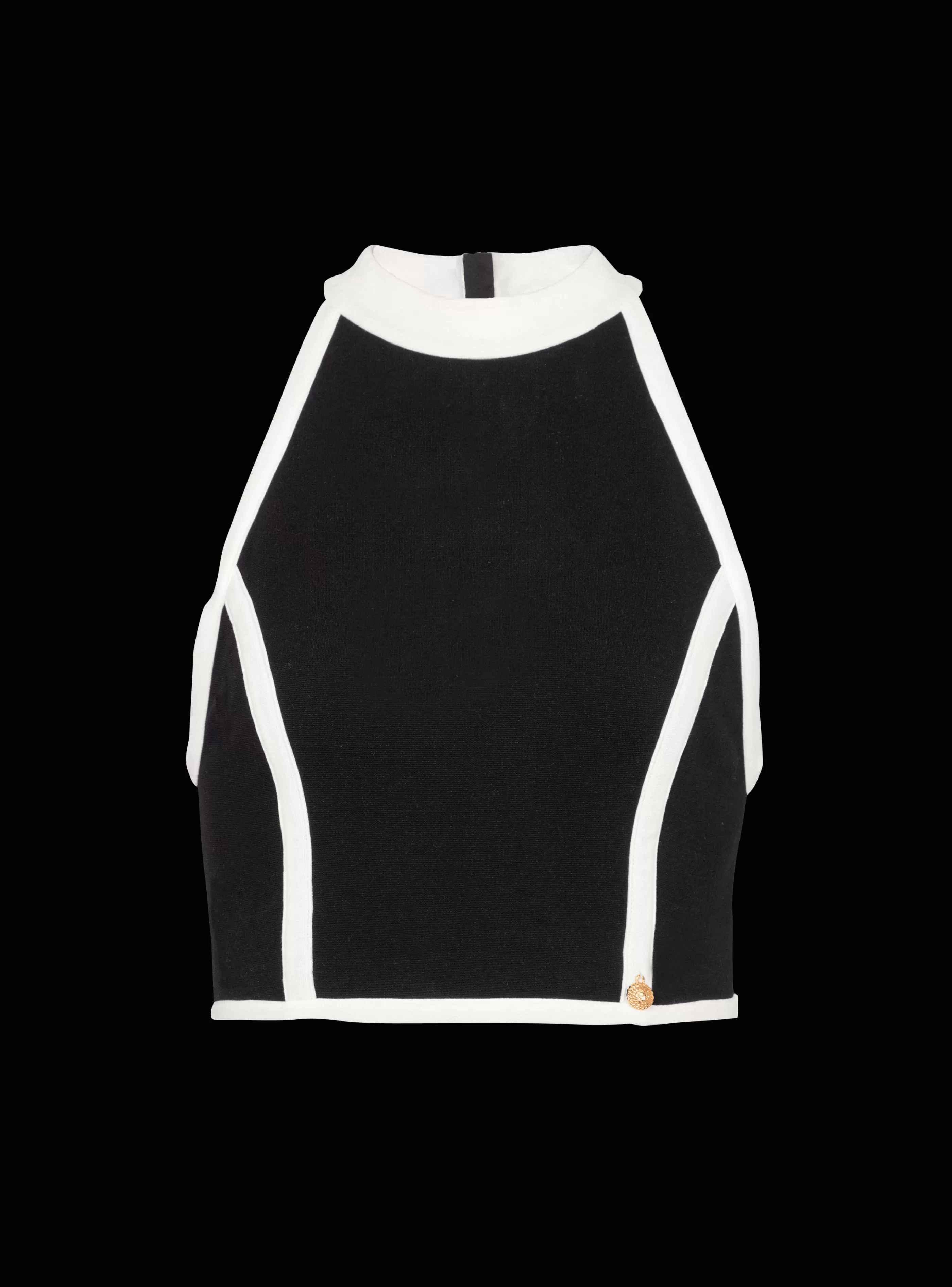 Balmain Top E Camicie-Two-tone Top black