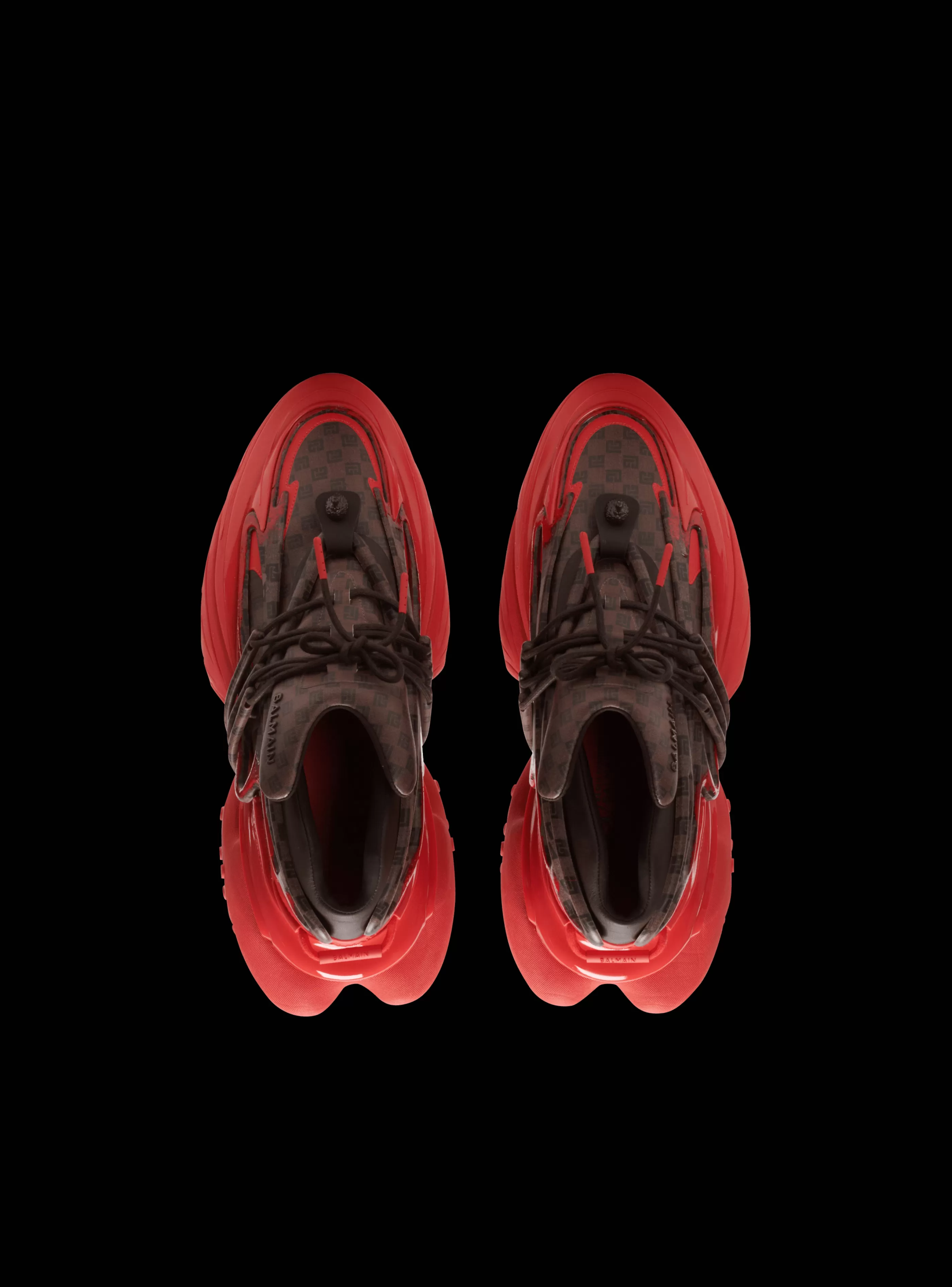 Balmain Unicorn-Unicorn Trainers In Neoprene And Monogram Leather brown