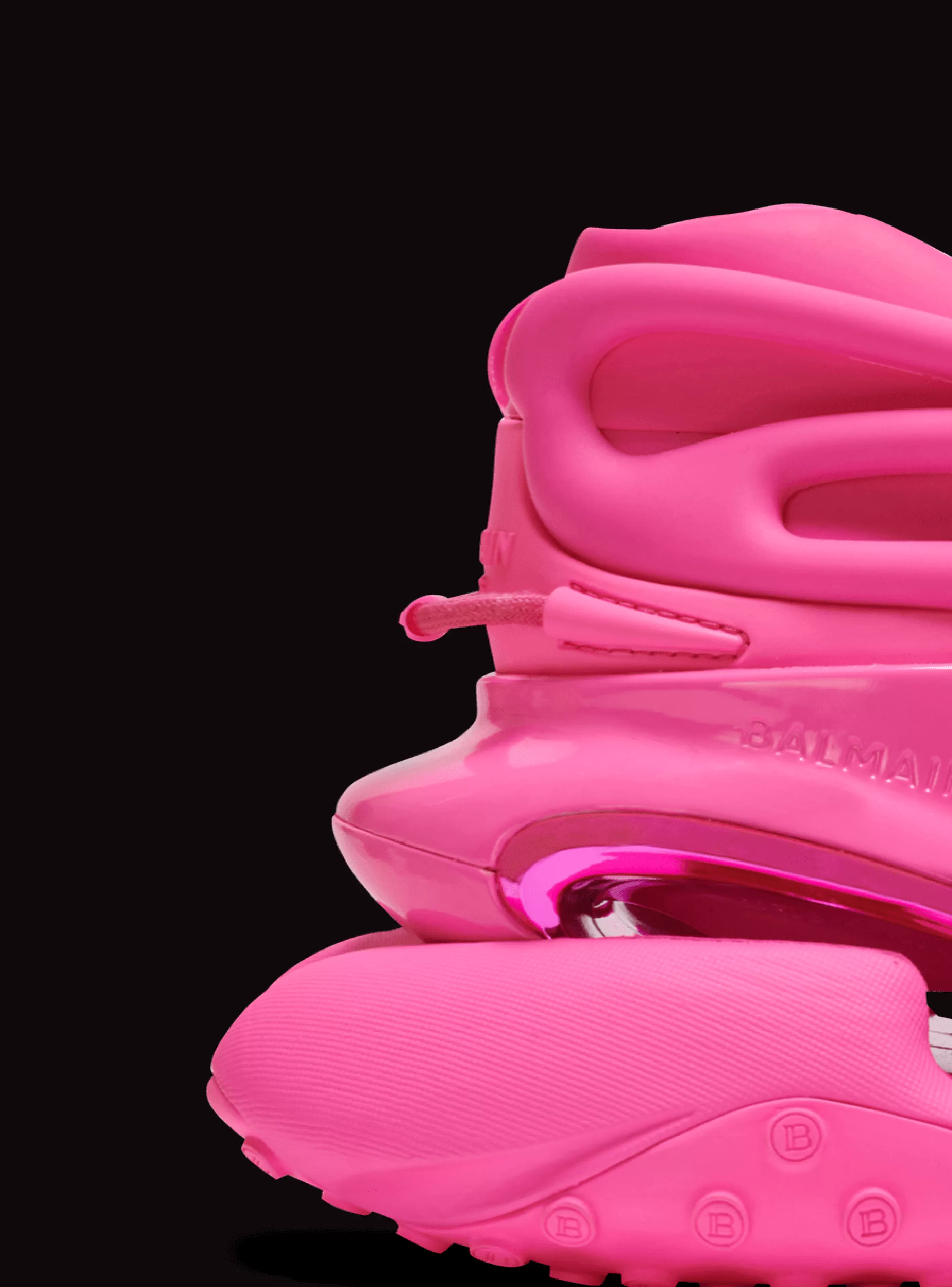 Balmain Unicorn-Unicorn Trainers In Neoprene And Rubberised Leather pink