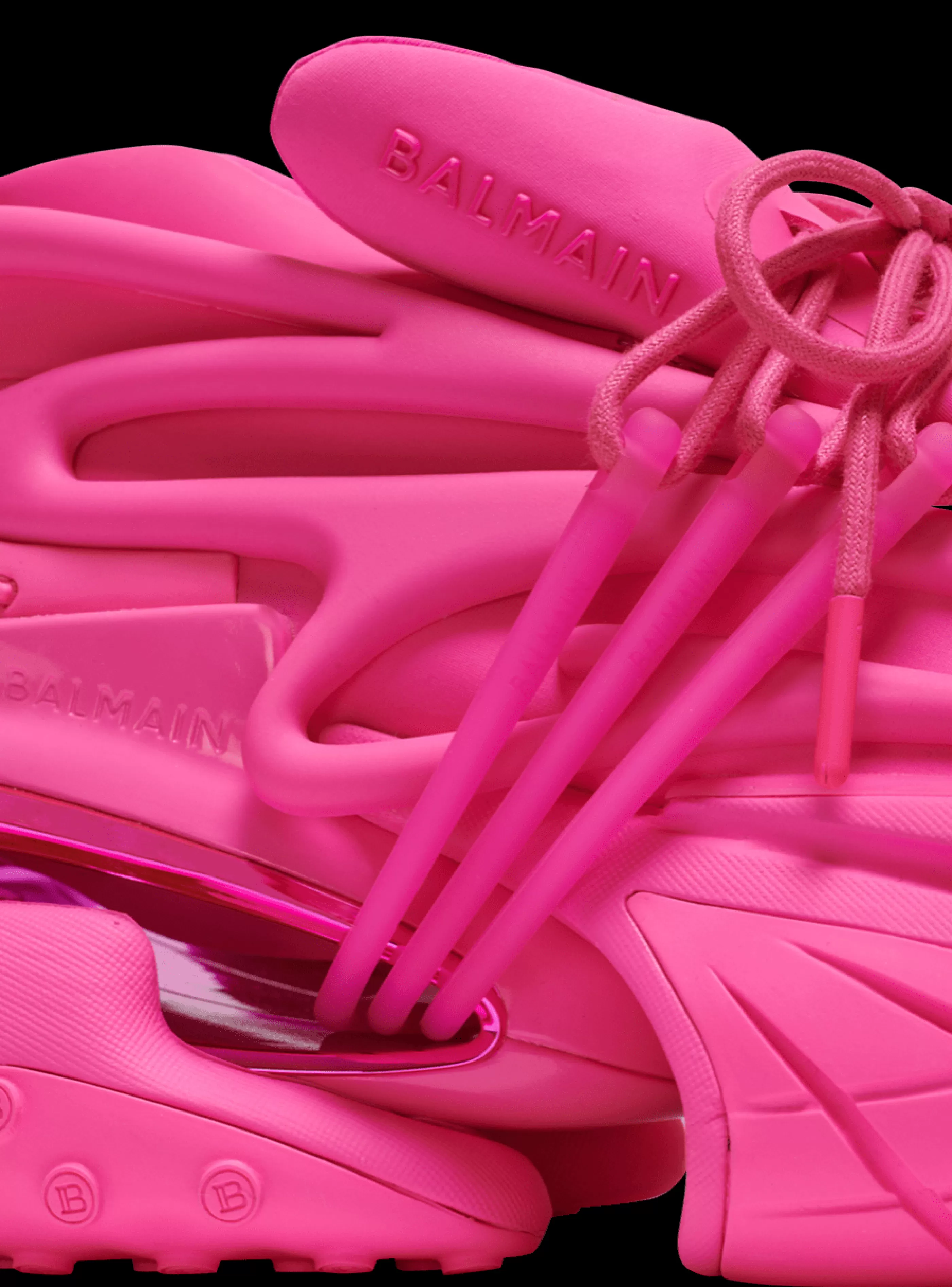 Balmain Unicorn-Unicorn Trainers In Neoprene And Rubberised Leather pink