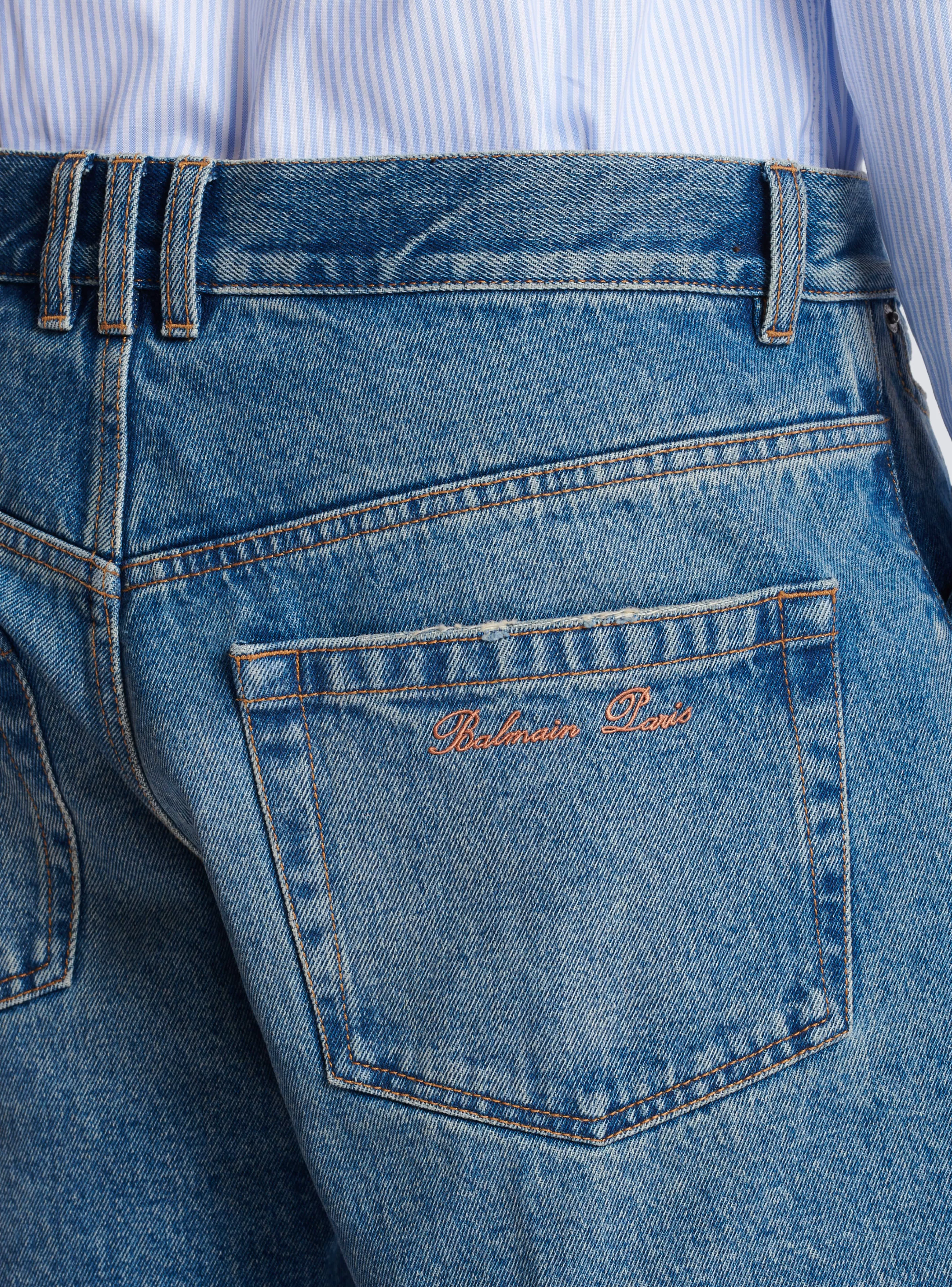 Balmain Pantaloni E Pantaloncini | Denim-Unisex Shorts In Vintage Wash Denim blue