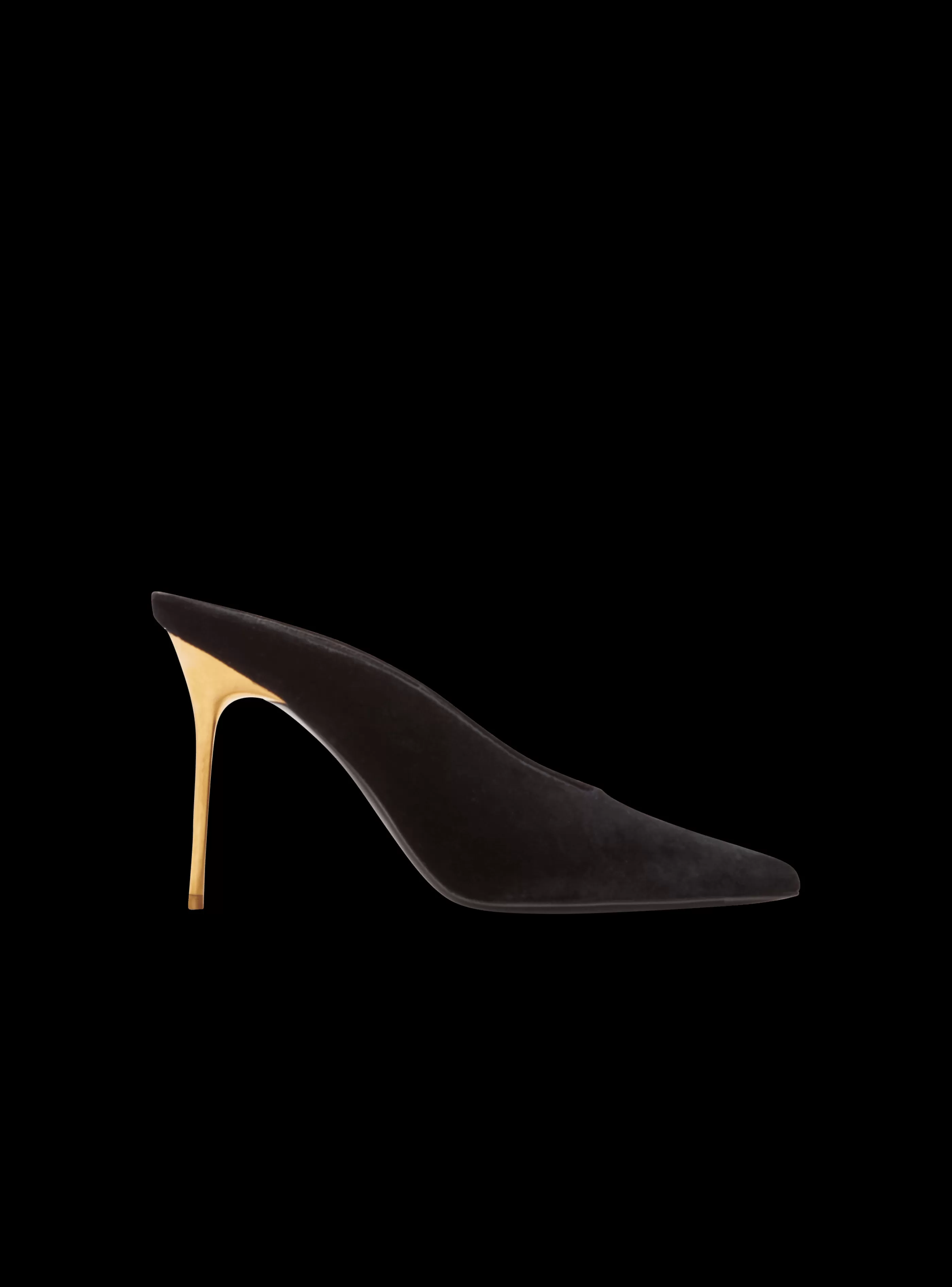 Balmain Scarpe Col Tacco Alto-Velvet Ruby Mules black