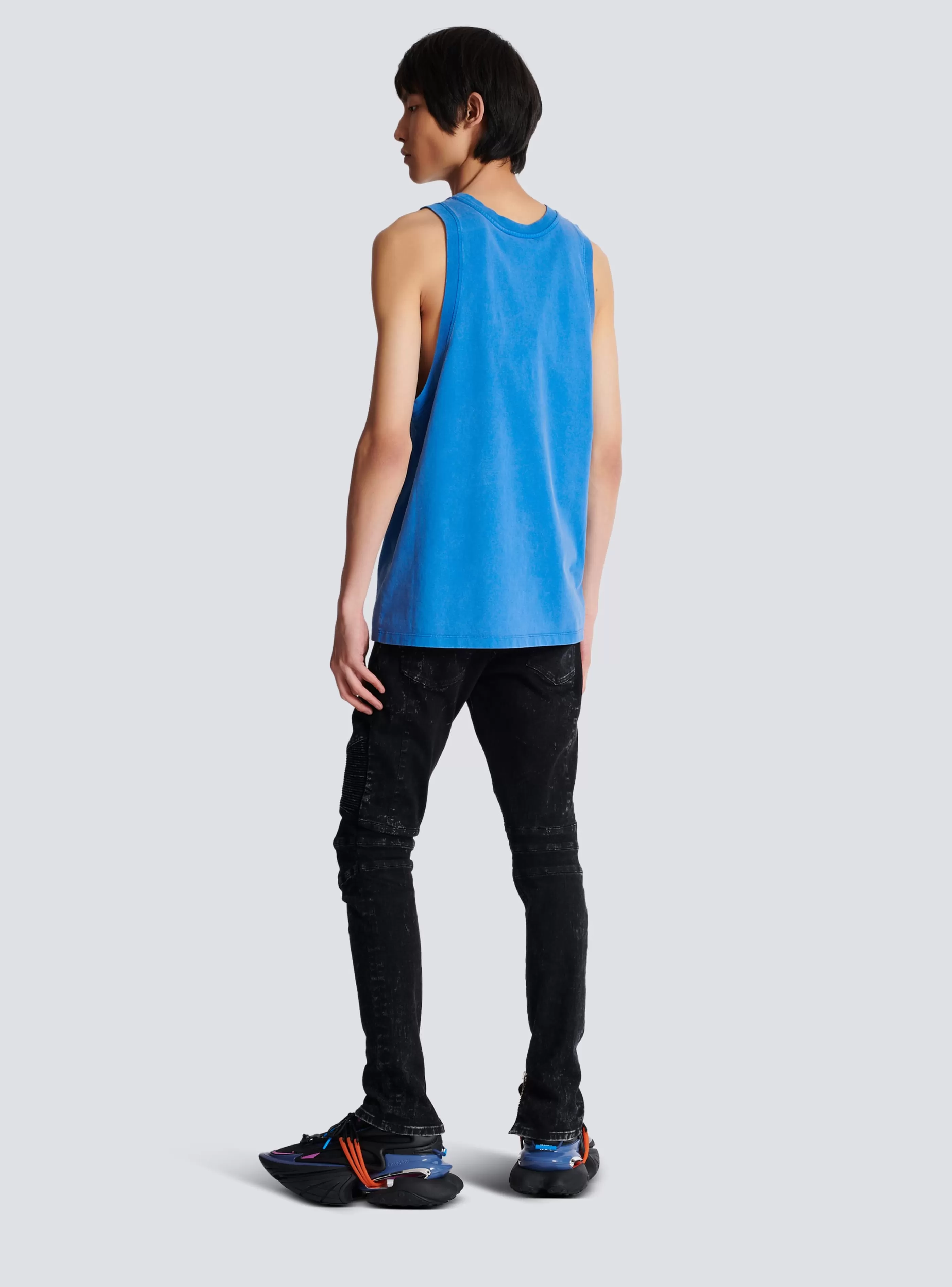 Balmain Abbigliamento Sportivo | T-Shirts-Vintage Embroidered Tank Top navy