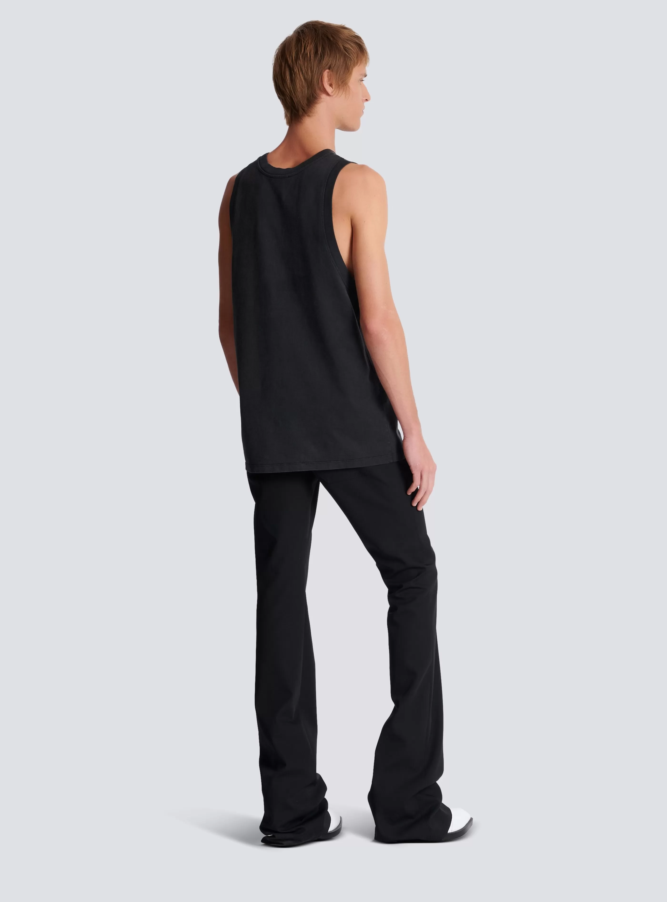 Balmain Abbigliamento Sportivo | T-Shirts-Vintage Embroidered Tank Top grey