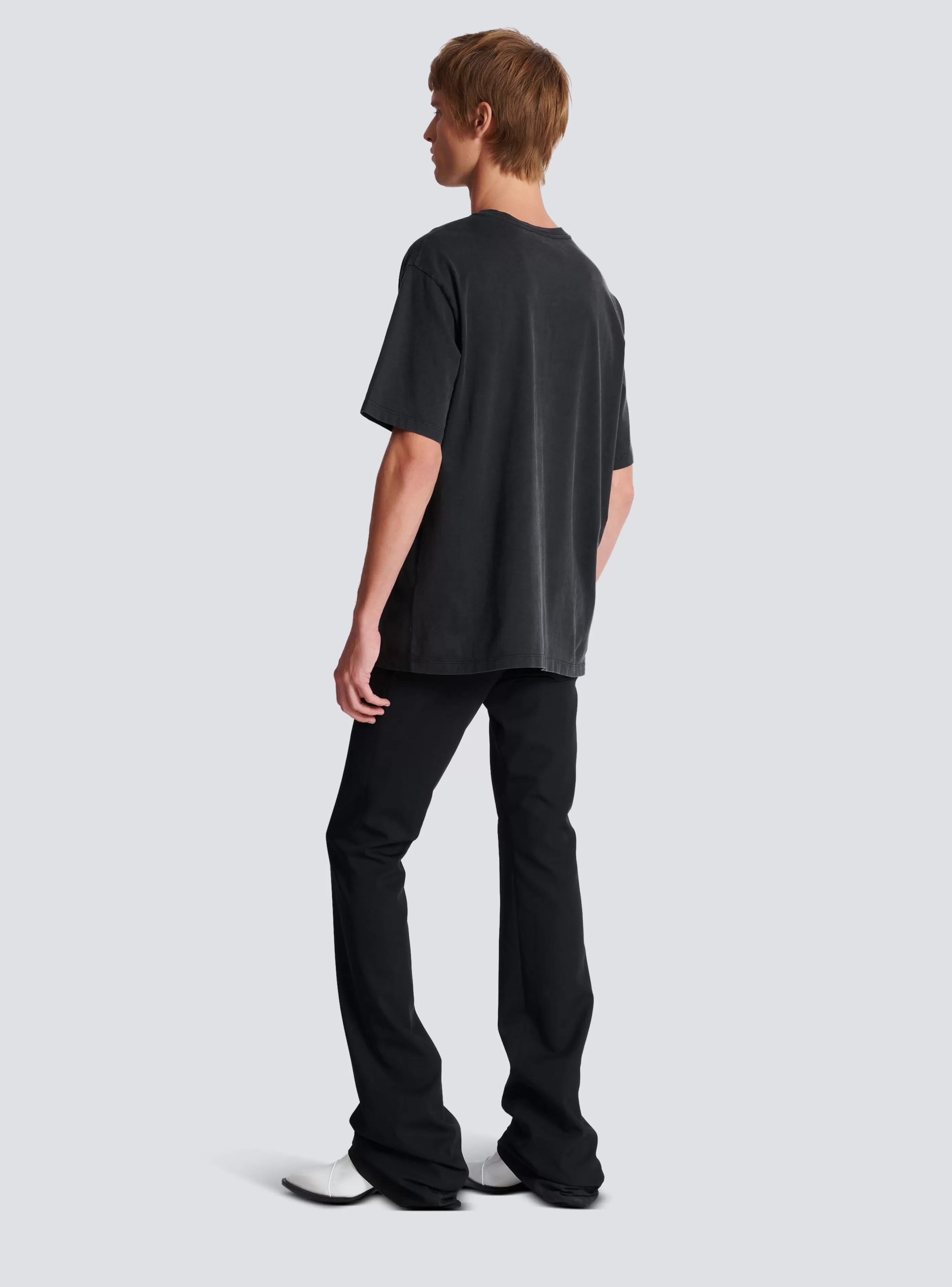 Balmain T-Shirts | Abbigliamento Sportivo-Vintage Embroidered T-shirt grey
