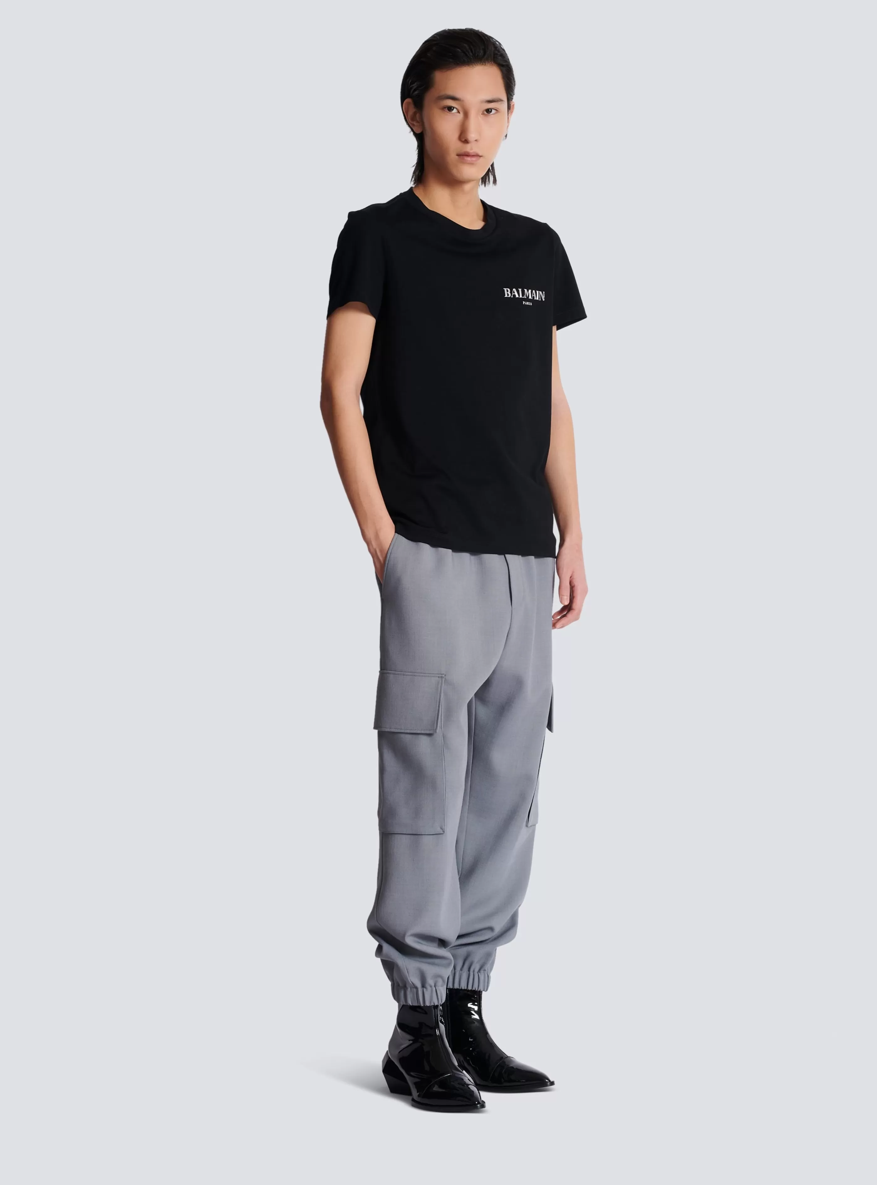 Balmain T-Shirts-Vintage Short-sleeved T-shirt black