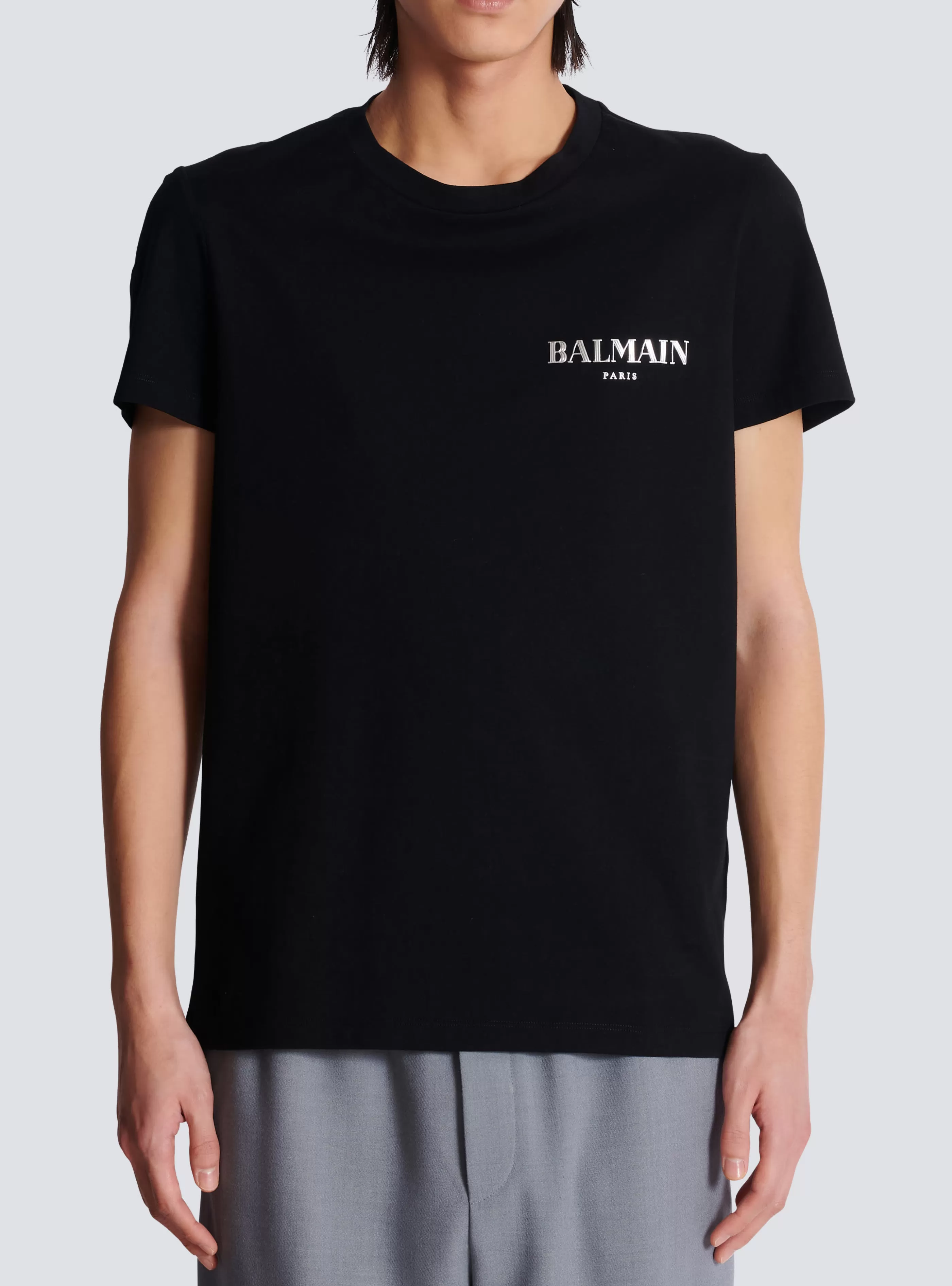 Balmain T-Shirts-Vintage Short-sleeved T-shirt black