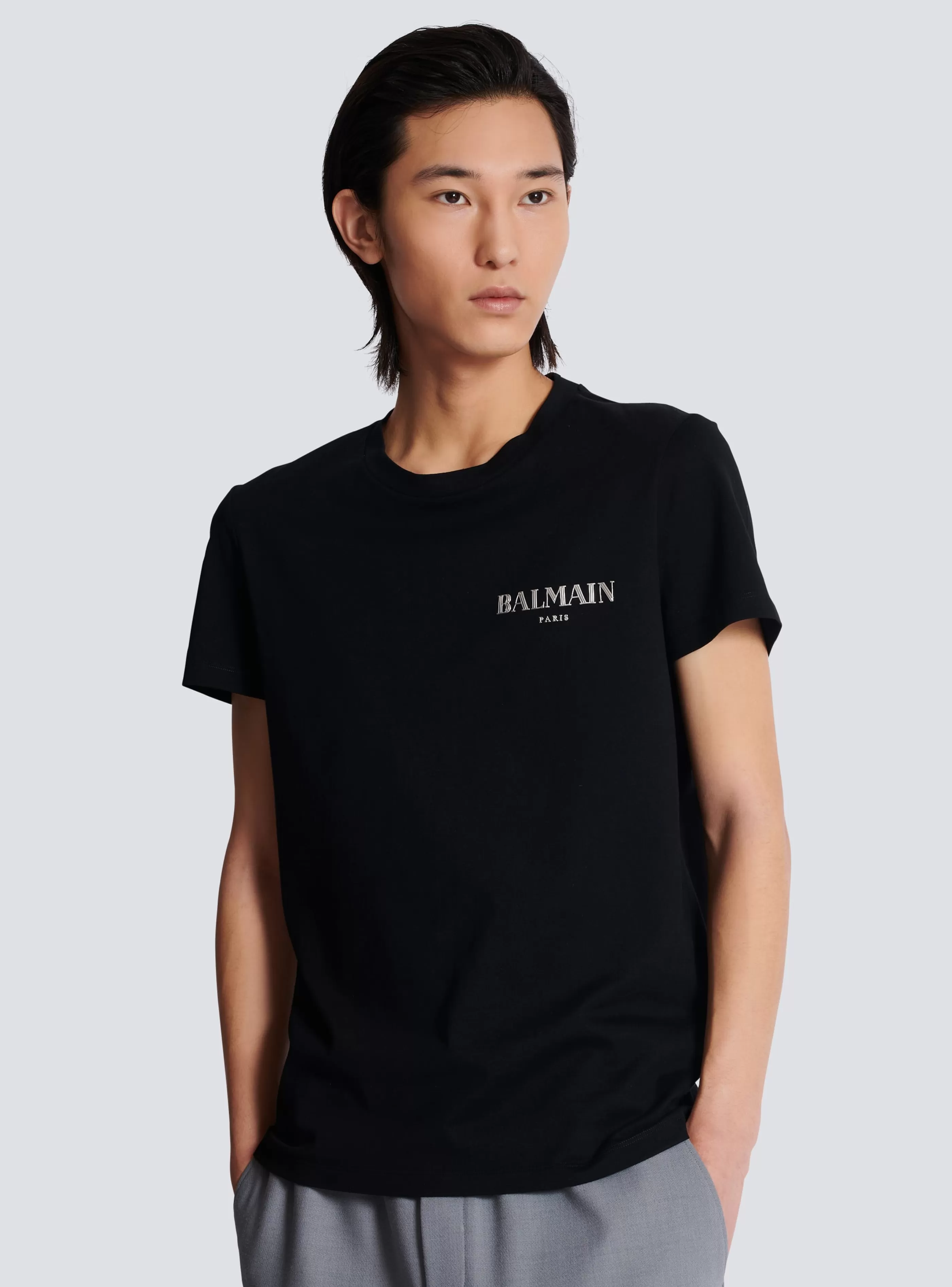 Balmain T-Shirts-Vintage Short-sleeved T-shirt black