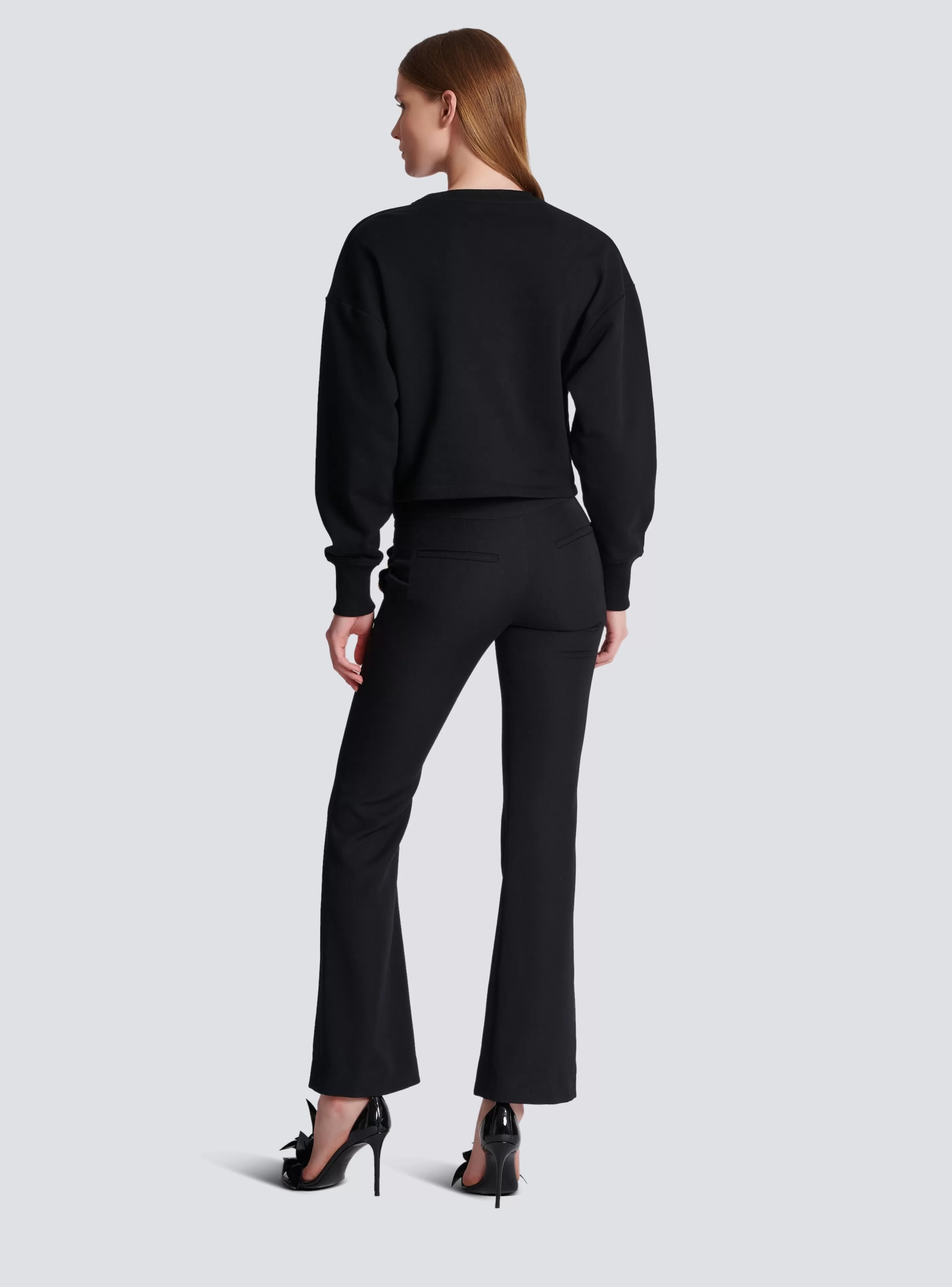 Balmain Felpe-Vintage Sweatshirt With Roses Print black