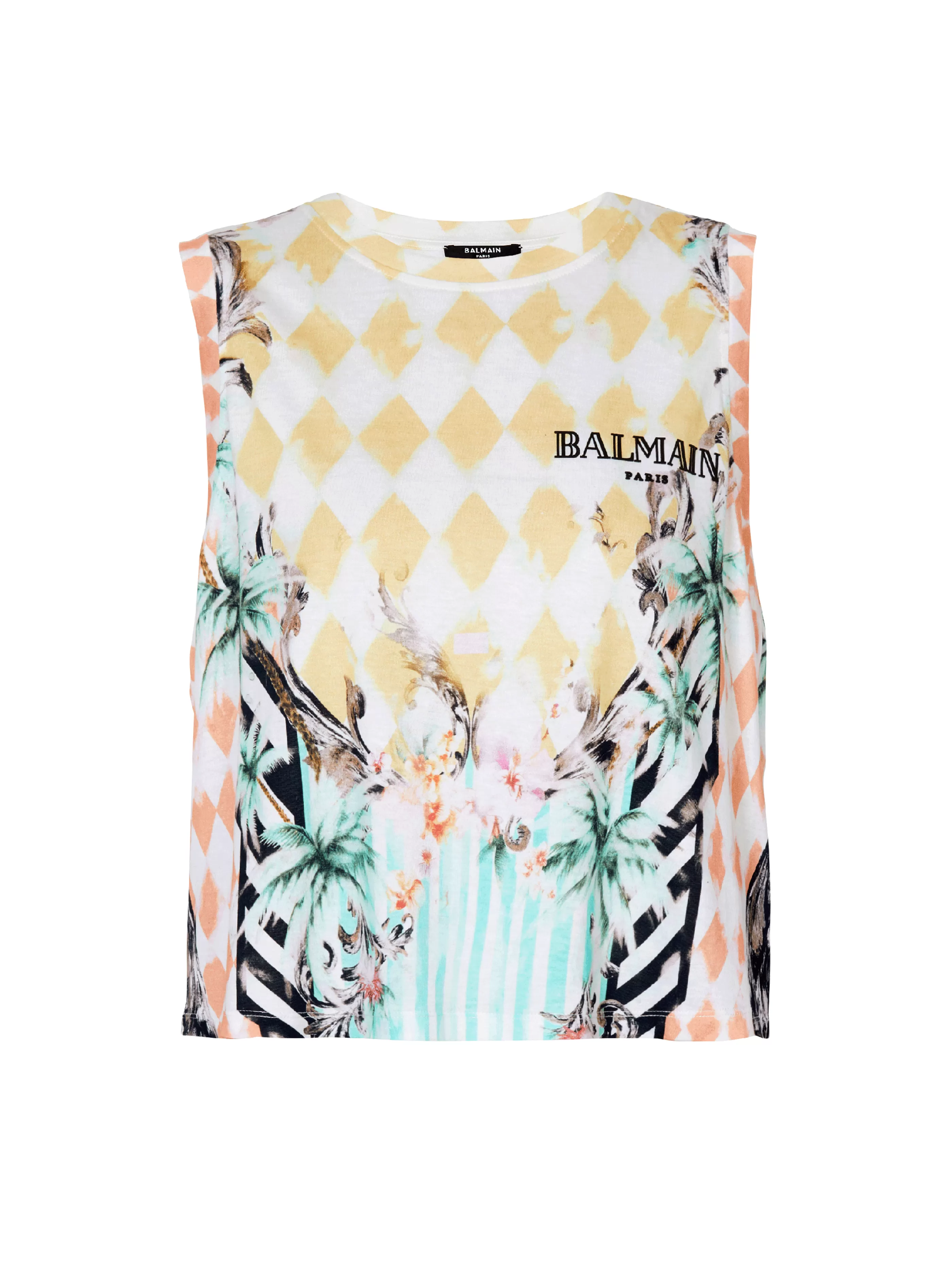 Balmain T-Shirt-Vintage Tank Top With Baroque Print multicolor