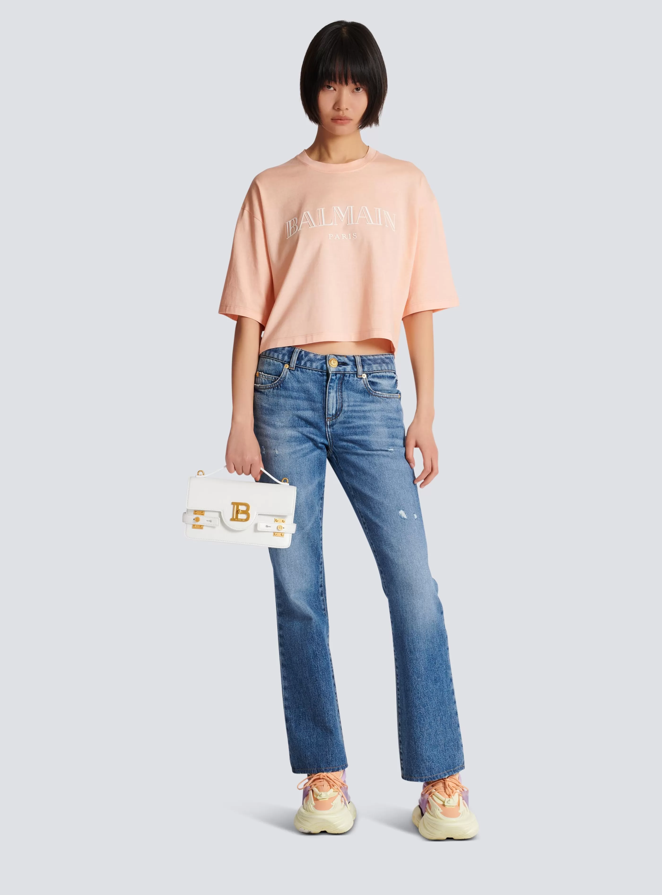 Balmain T-Shirt-Vintage T-shirt orange