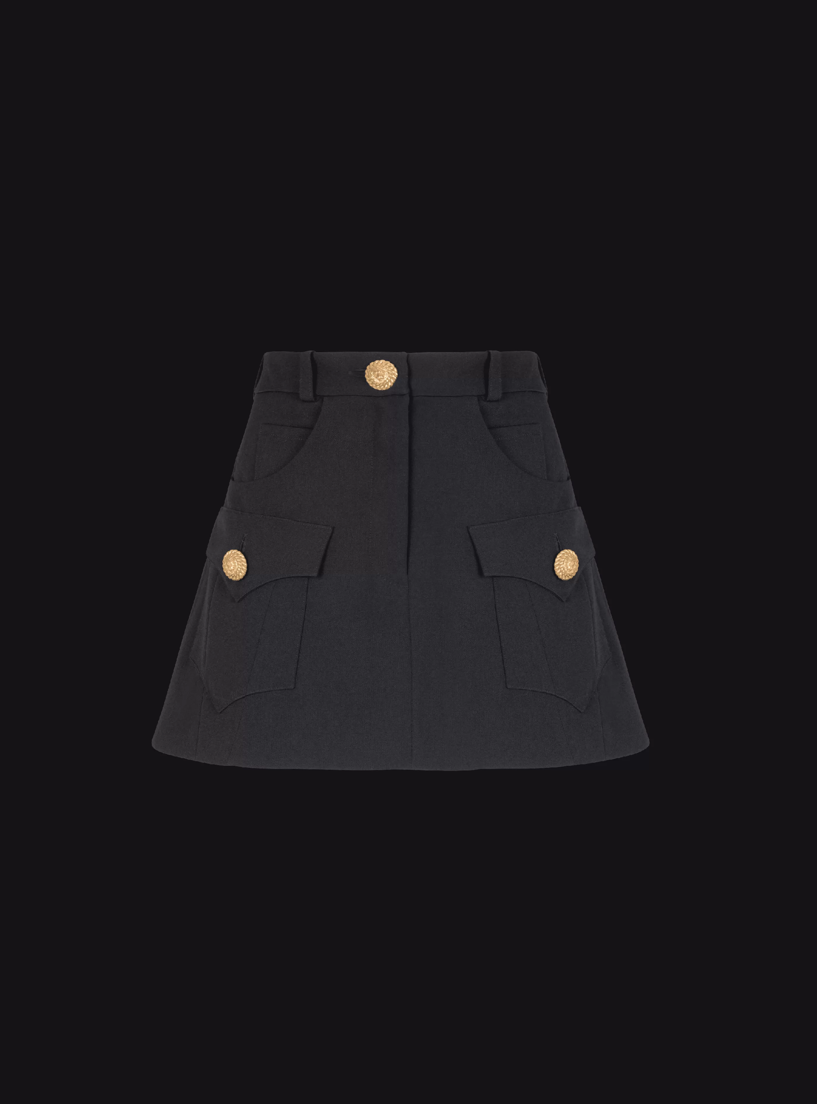 Balmain Gonne-Western A-line Skirt black