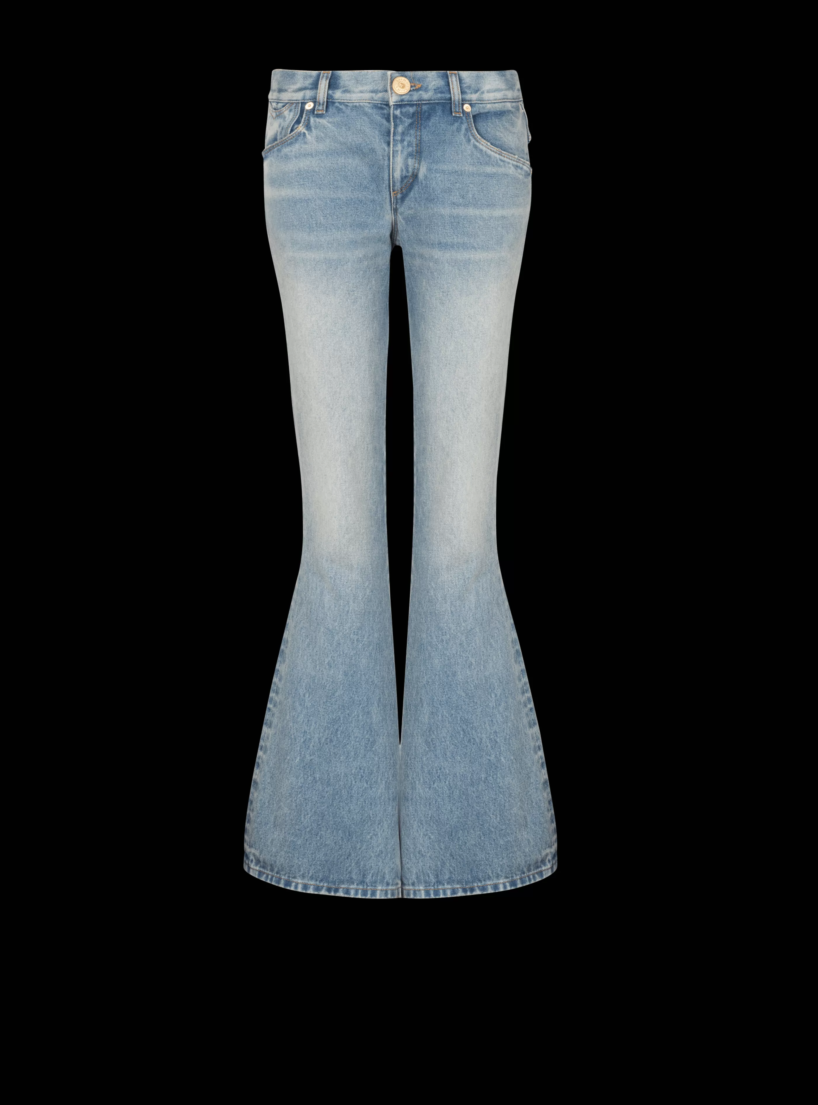 Balmain Denim-Western Bootcut Denim Jeans blue