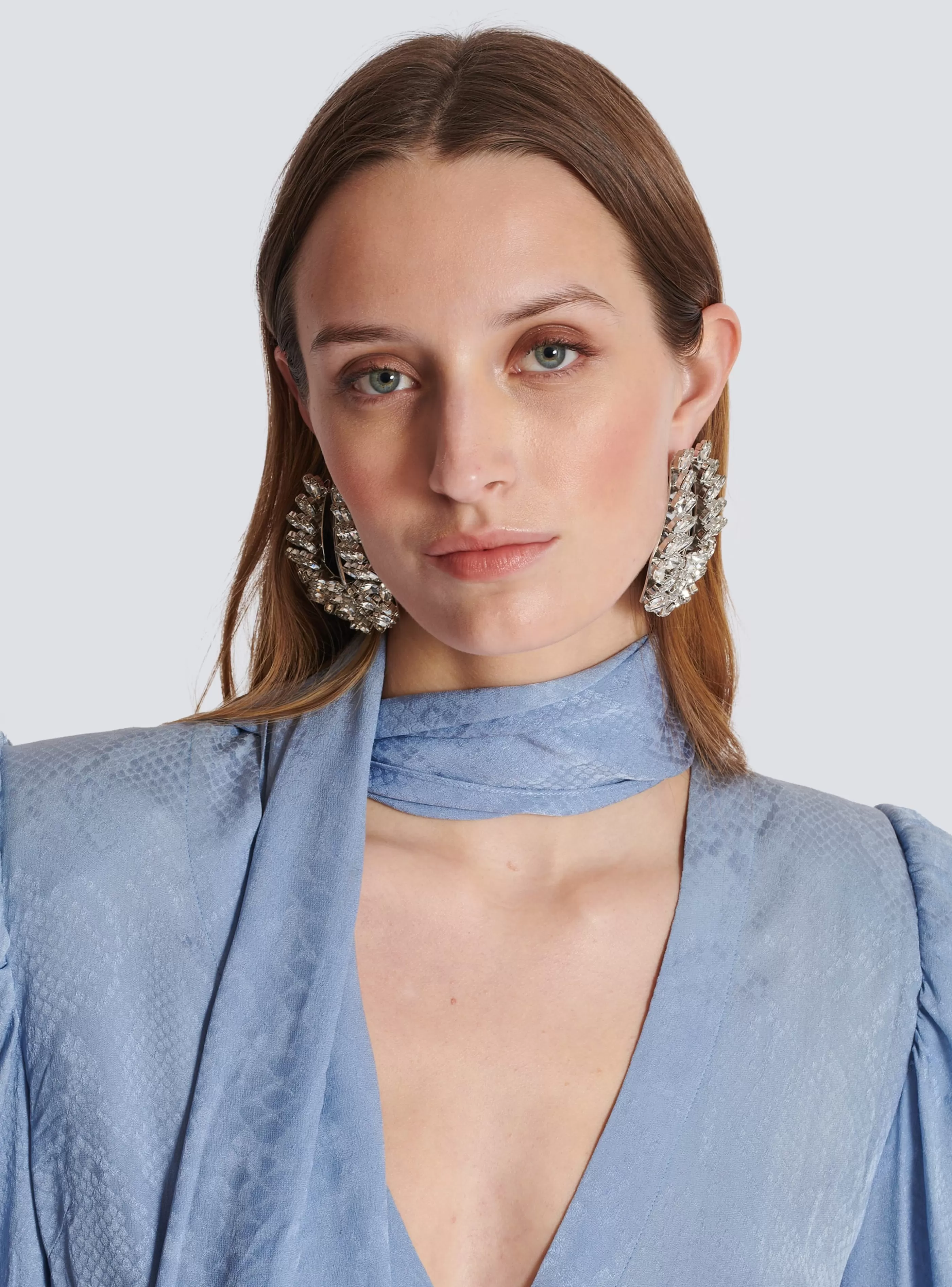 Balmain Gioielli Moda-Western Crystal Earrings silver