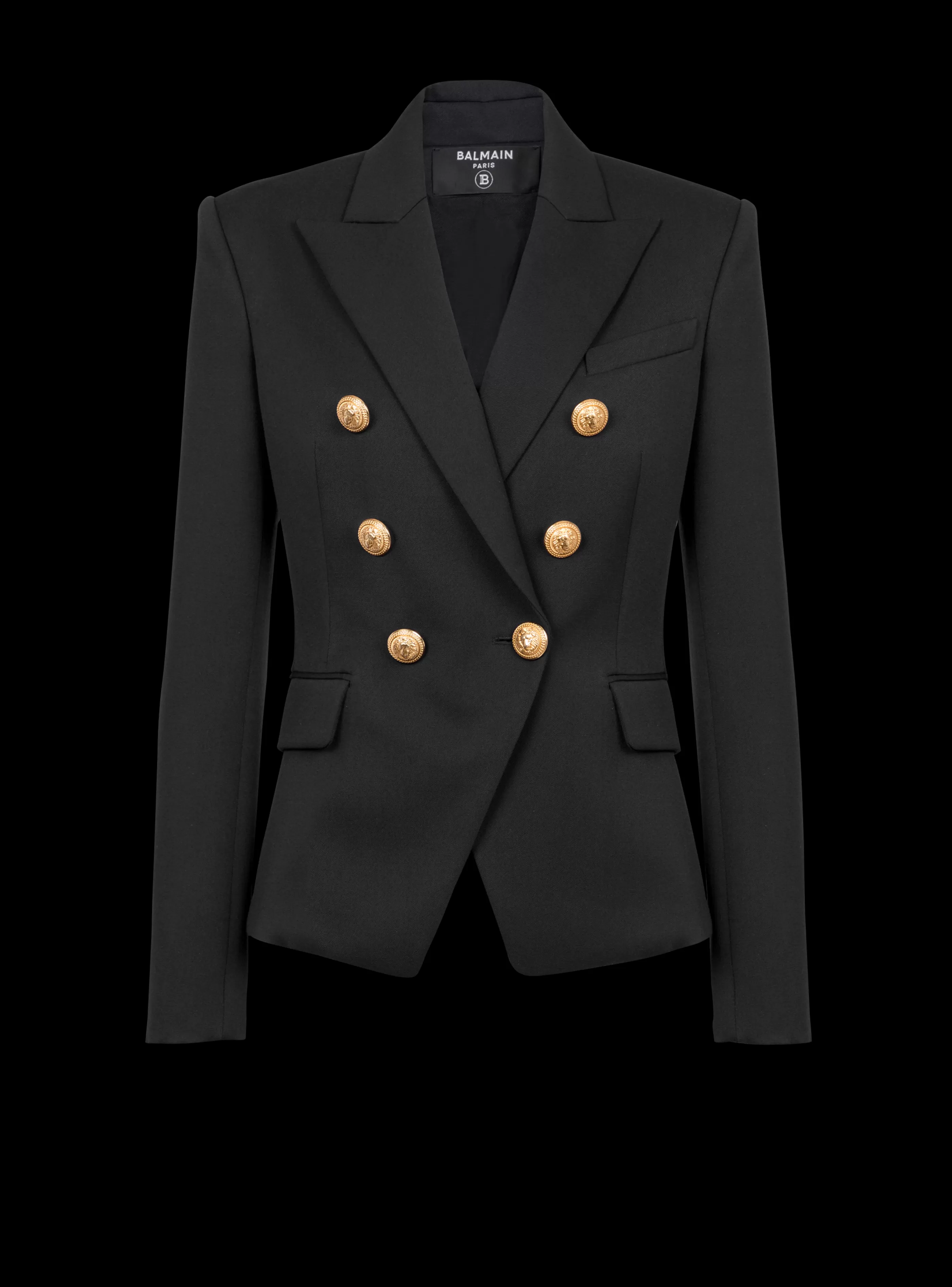 Balmain Giacche E Blazer-Wool Double-breasted Jacket black