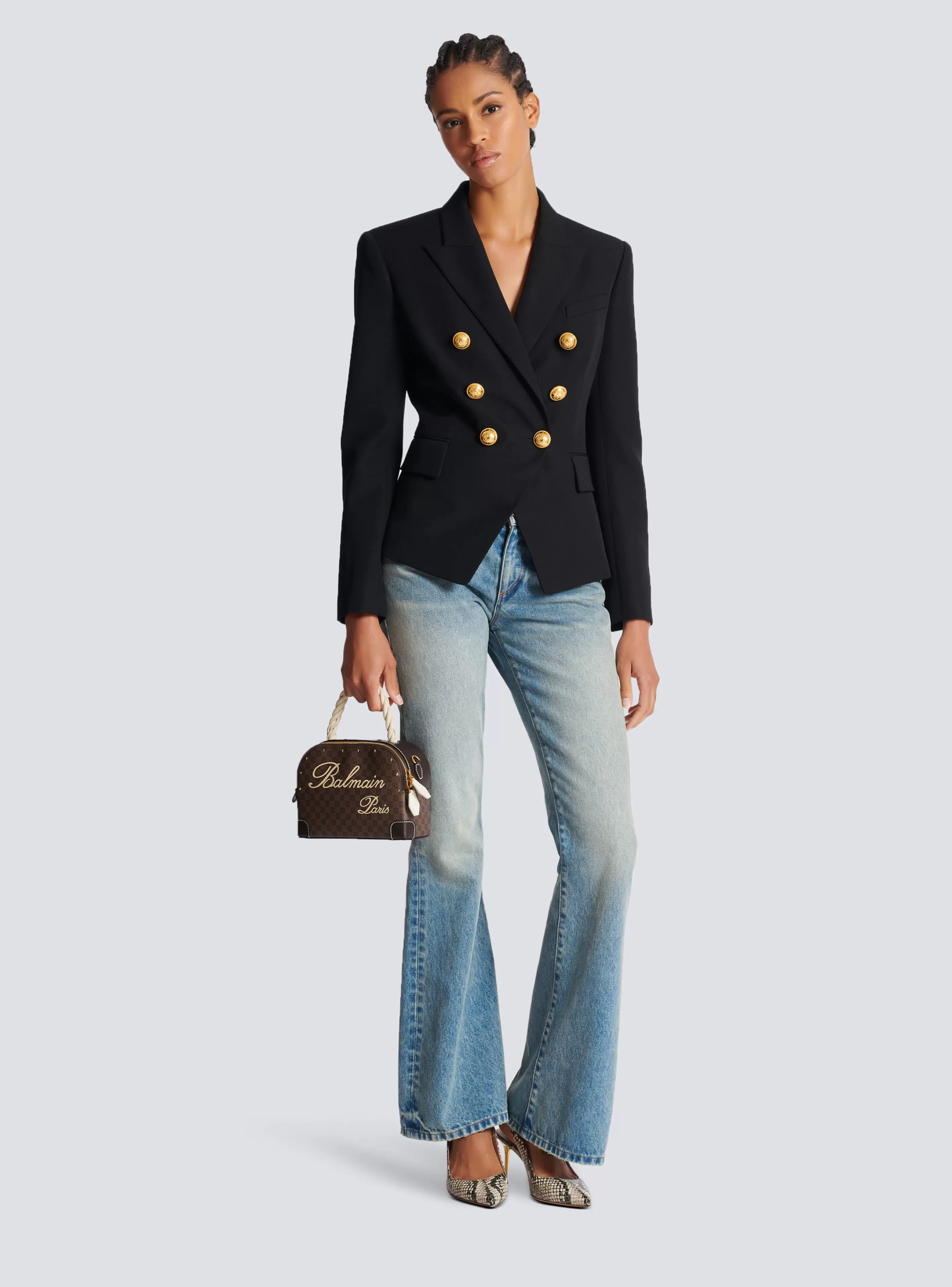 Balmain Giacche E Blazer-Wool Double-breasted Jacket black