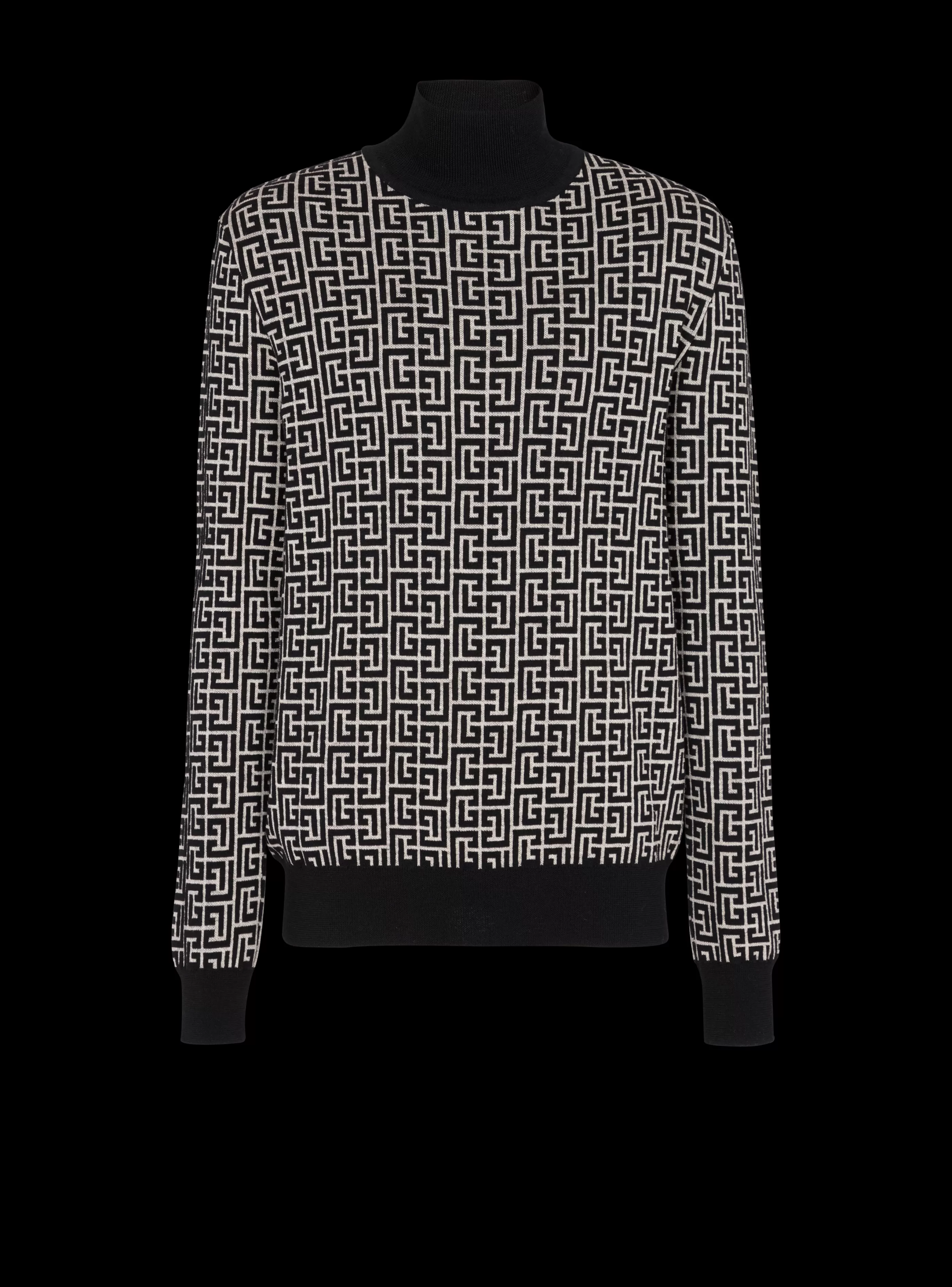 Balmain Maglieria-Wool Turtleneck Sweater black
